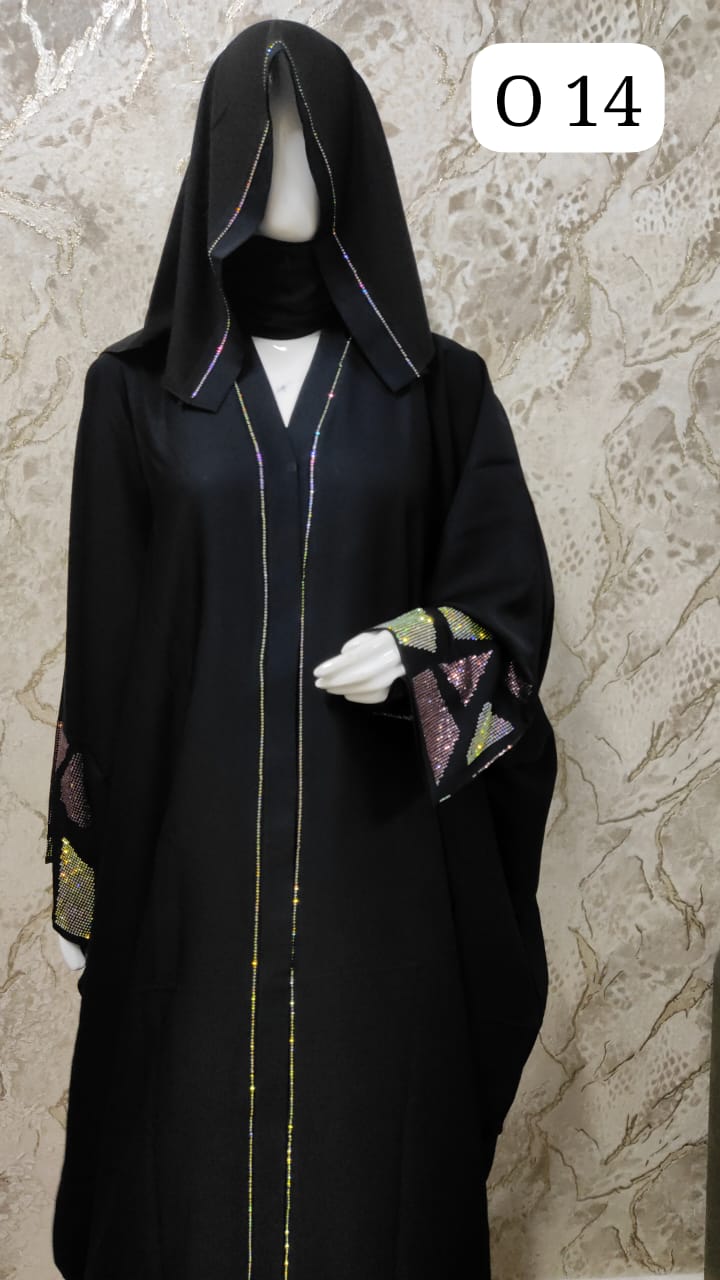 Elegant Black Abaya – Traditional and Modern Fusion O14