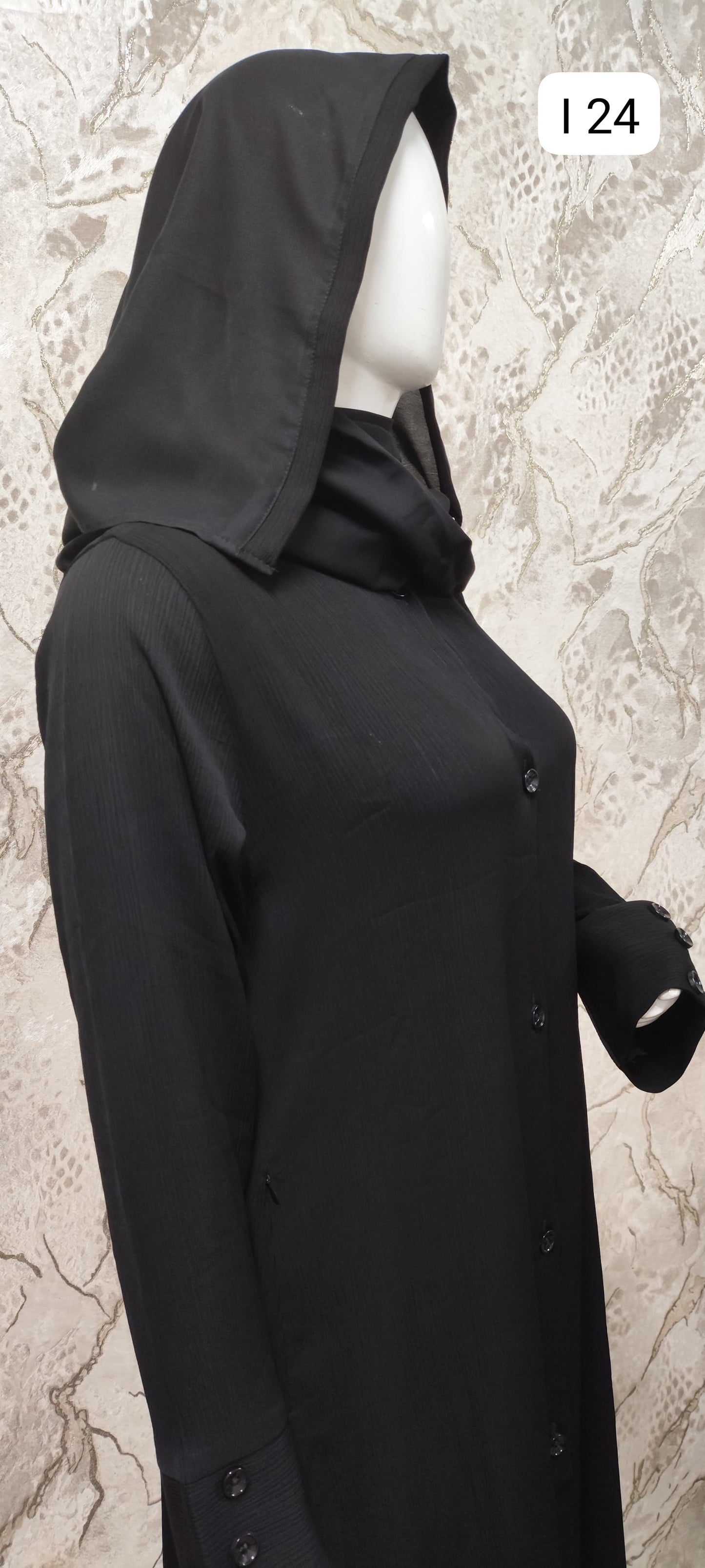 Elegant Black Abaya – Traditional and Modern Fusion I 24