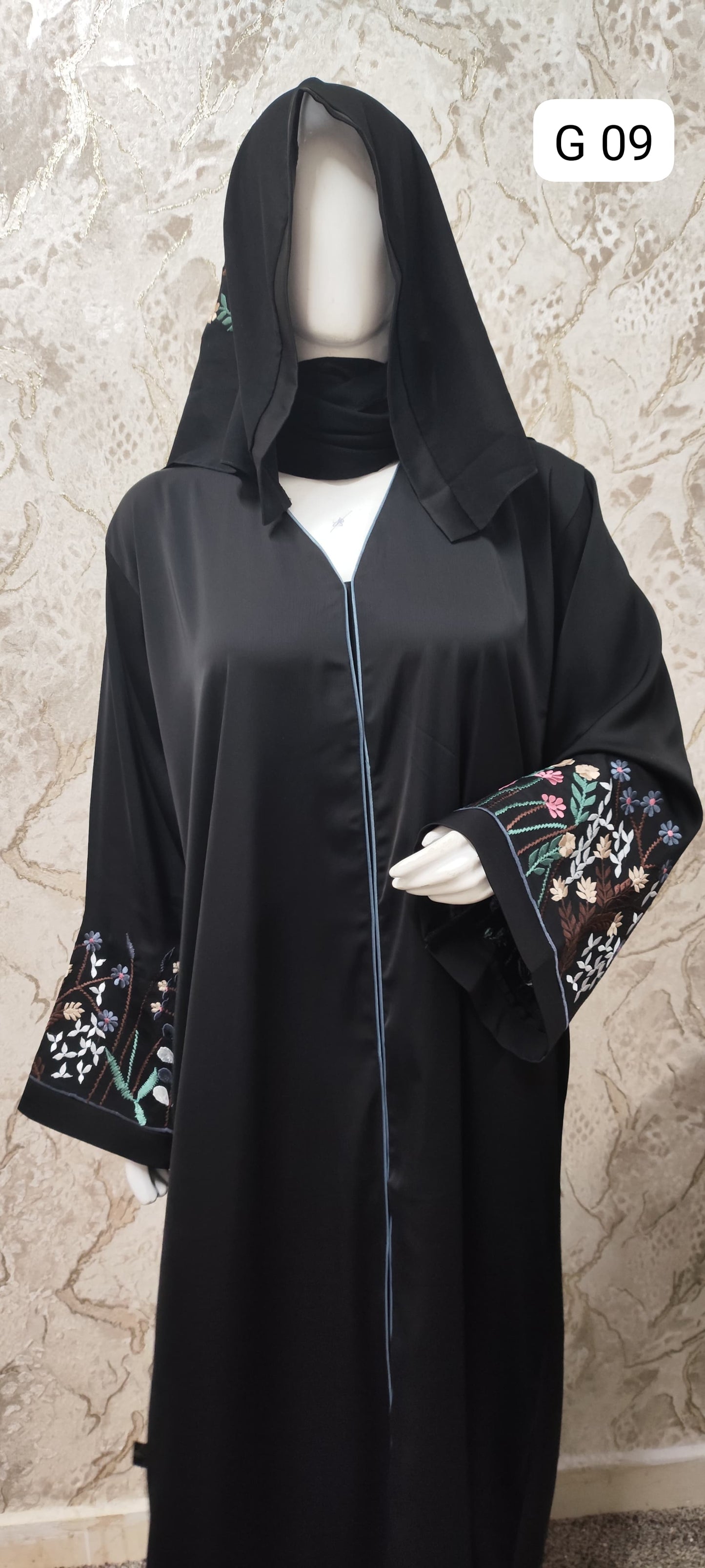 Elegant Black Abaya – Traditional and Modern Fusion G09