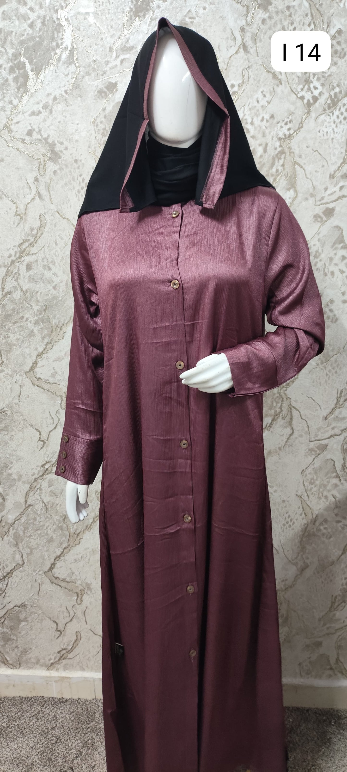 Elegant Black Abaya – Traditional and Modern Fusion I14