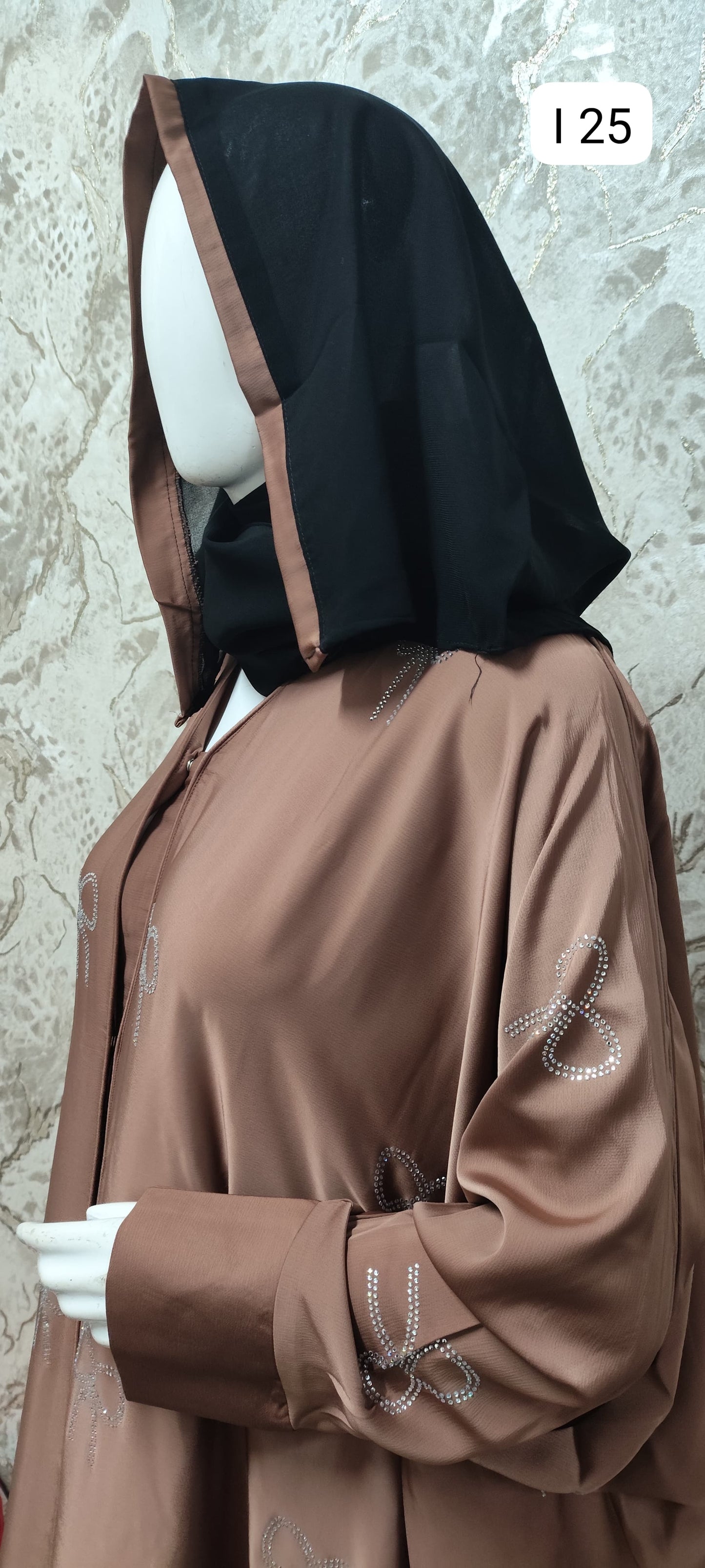 Elegant Black Abaya – Traditional and Modern Fusion I25