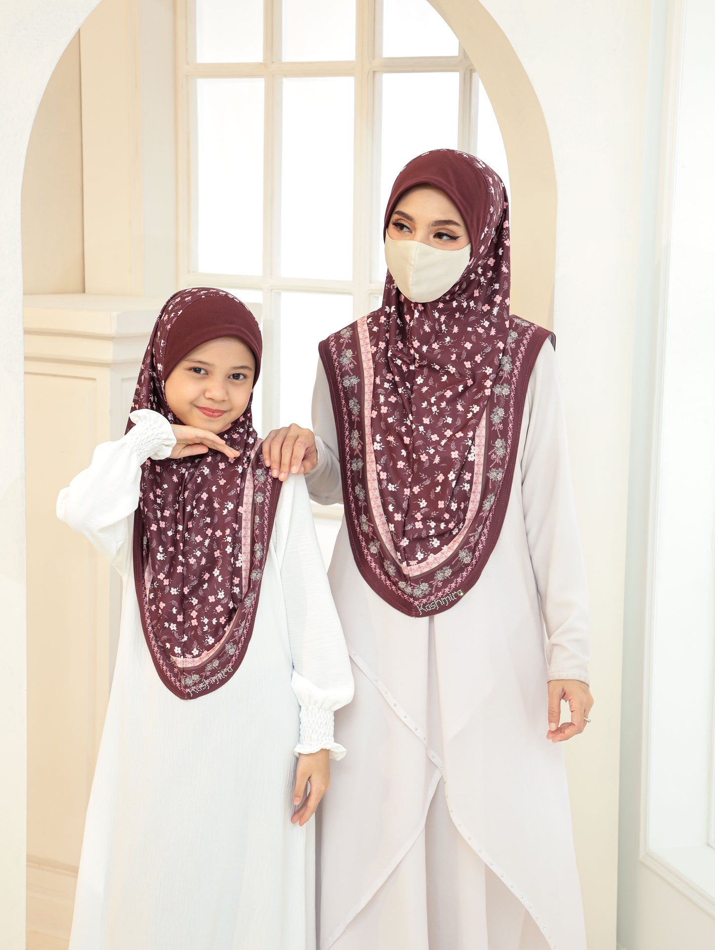 MOTHER and DAUTHER Digital printed hijab 2705