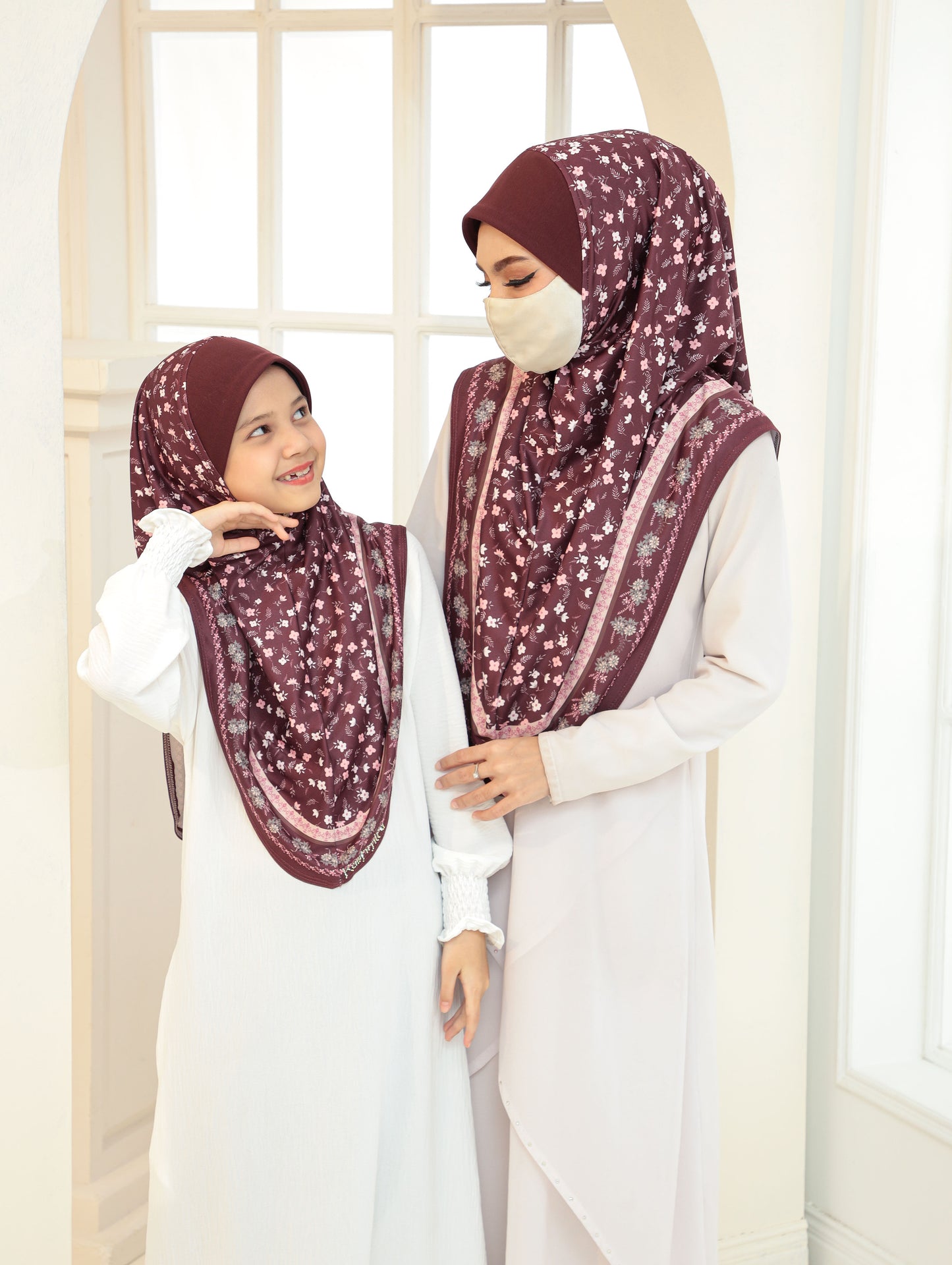MOTHER and DAUTHER Digital printed hijab 2705
