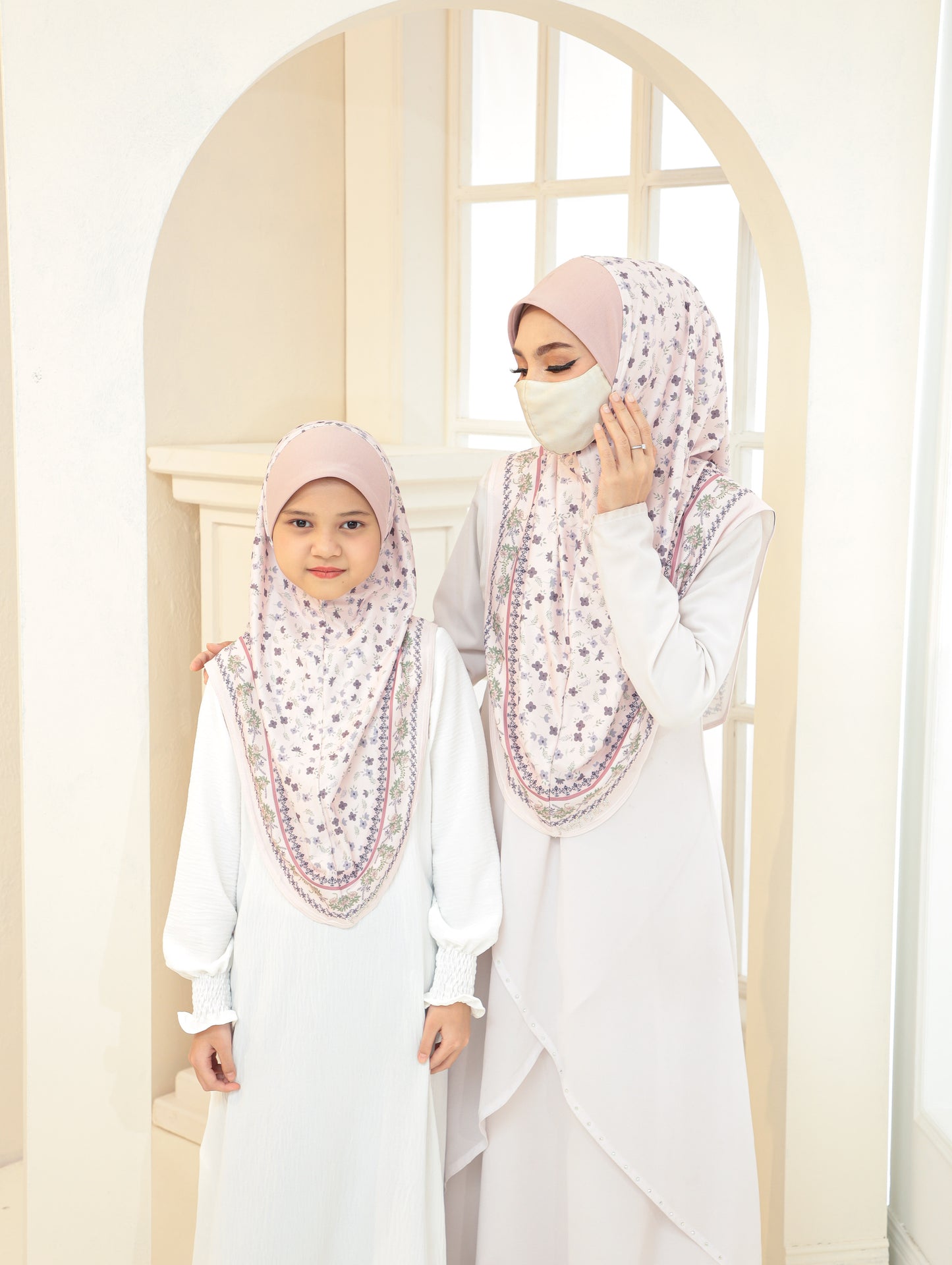 MOTHER and DAUTHER GIRLS Digital printed hijab 2705
