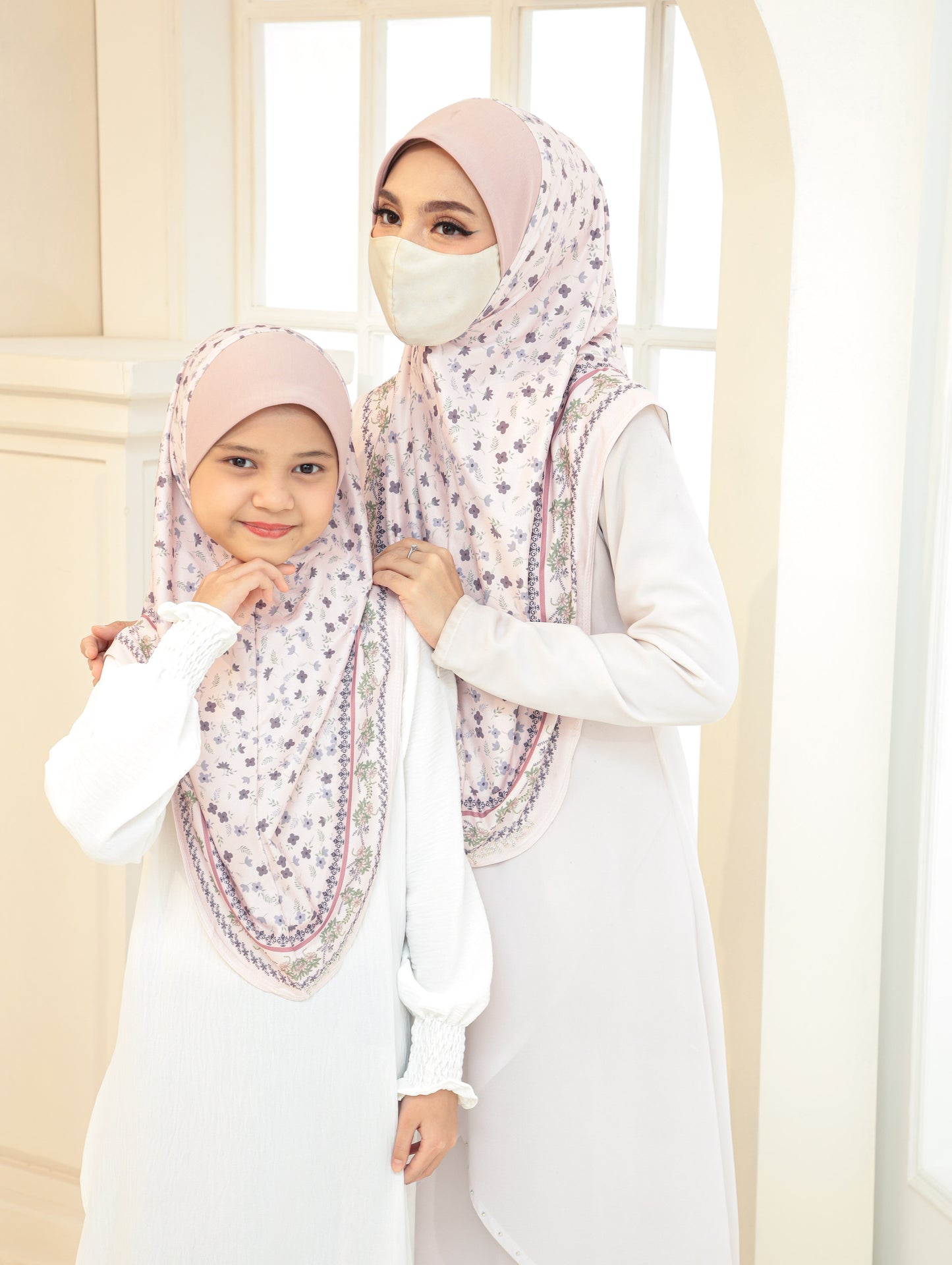 MOTHER and DAUTHER GIRLS Digital printed hijab 2705