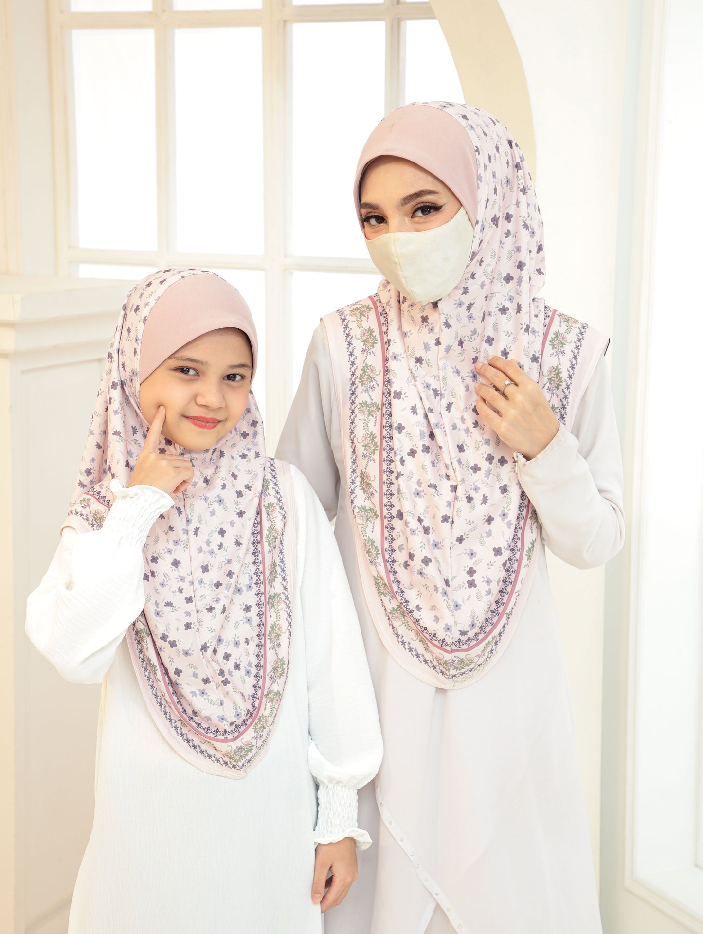 MOTHER and DAUTHER GIRLS Digital printed hijab 2705