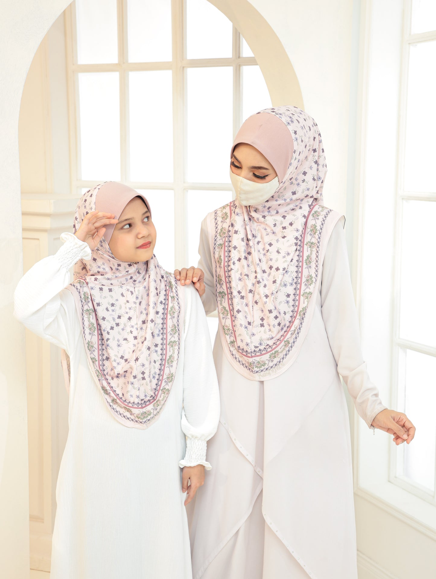 MOTHER and DAUTHER GIRLS Digital printed hijab 2705