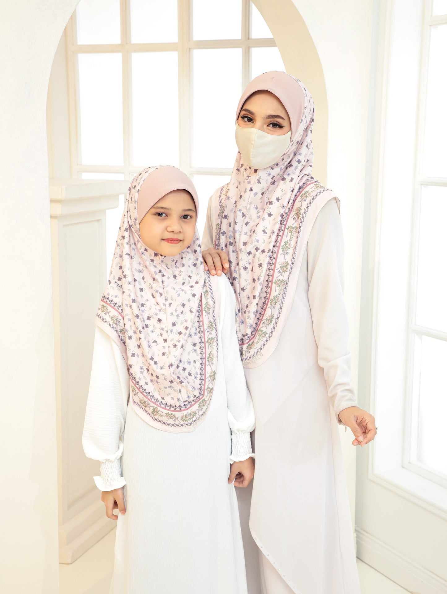MOTHER and DAUTHER GIRLS Digital printed hijab 2705