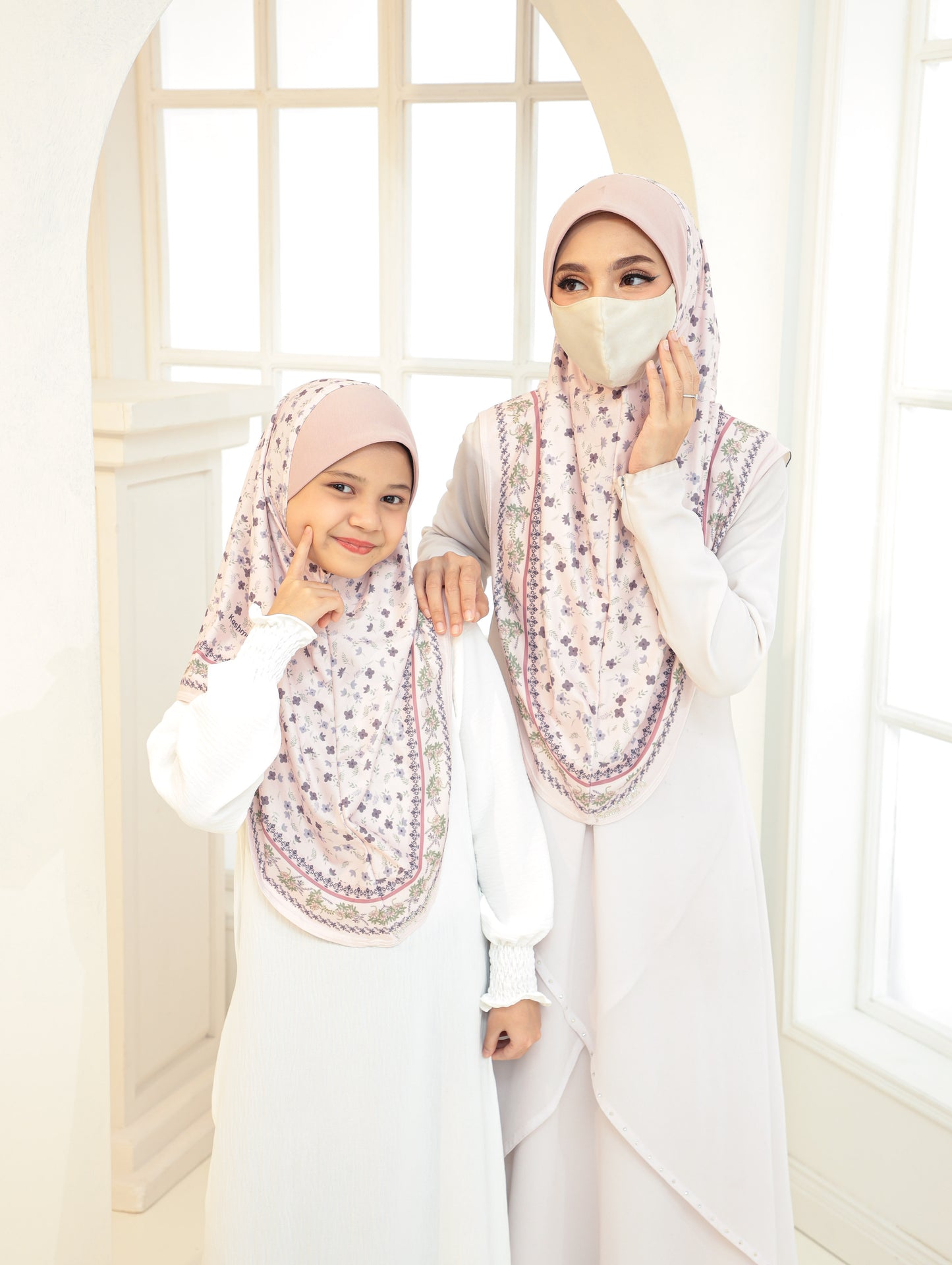 MOTHER and DAUTHER GIRLS Digital printed hijab 2705