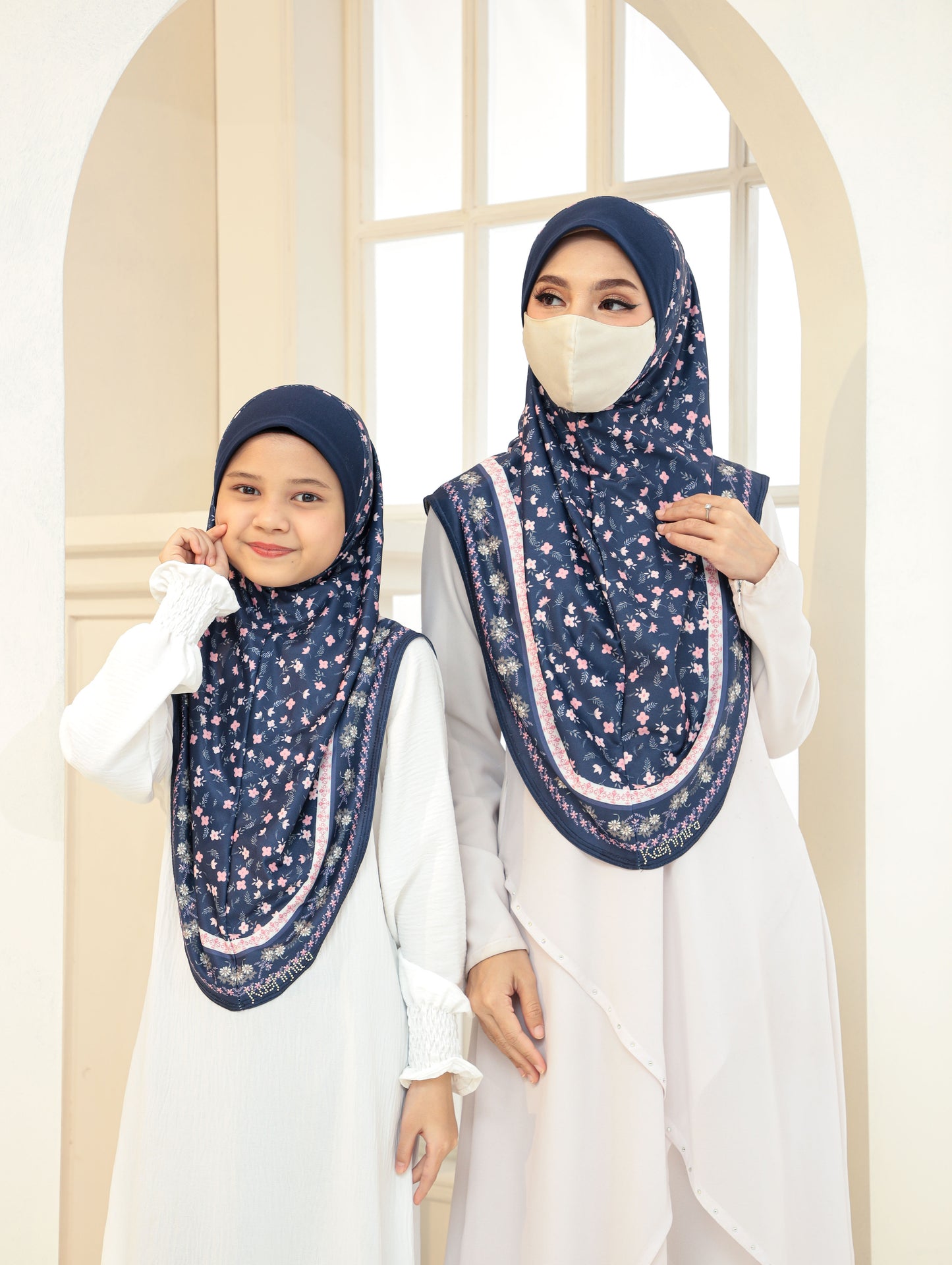 MOTHER and DAUTHER GIRLS Digital printed hijab 2705