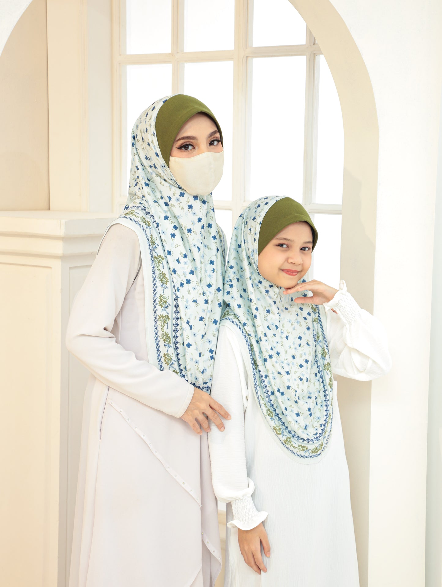 MOTHER and DAUTHER Digital printed hijab 2705