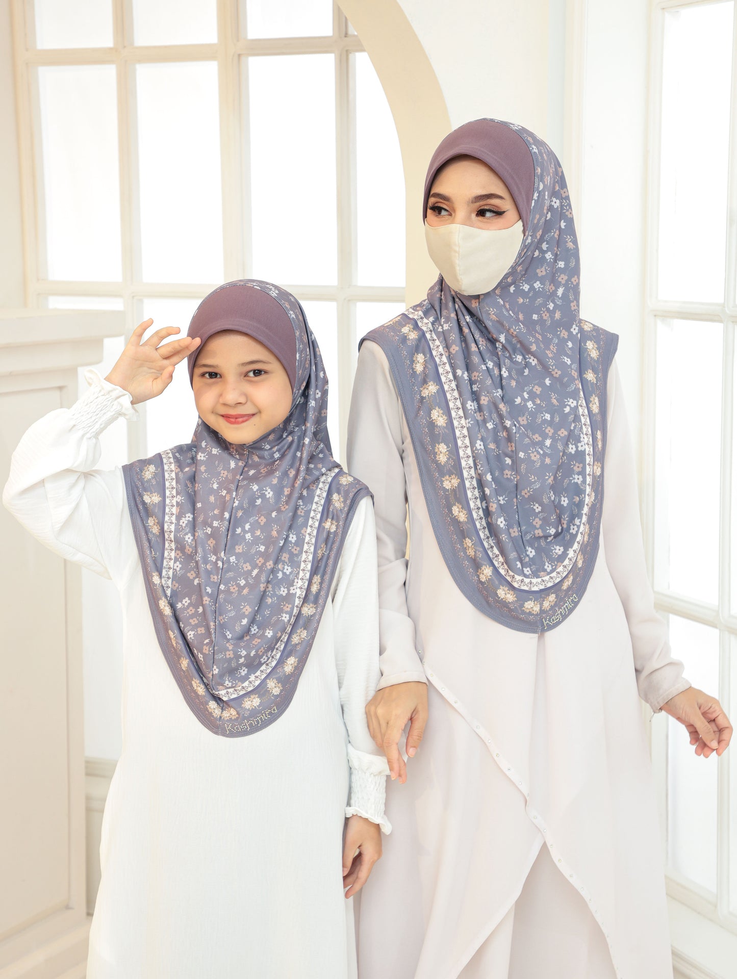 MOTHER and DAUTHER Digital printed hijab 2705