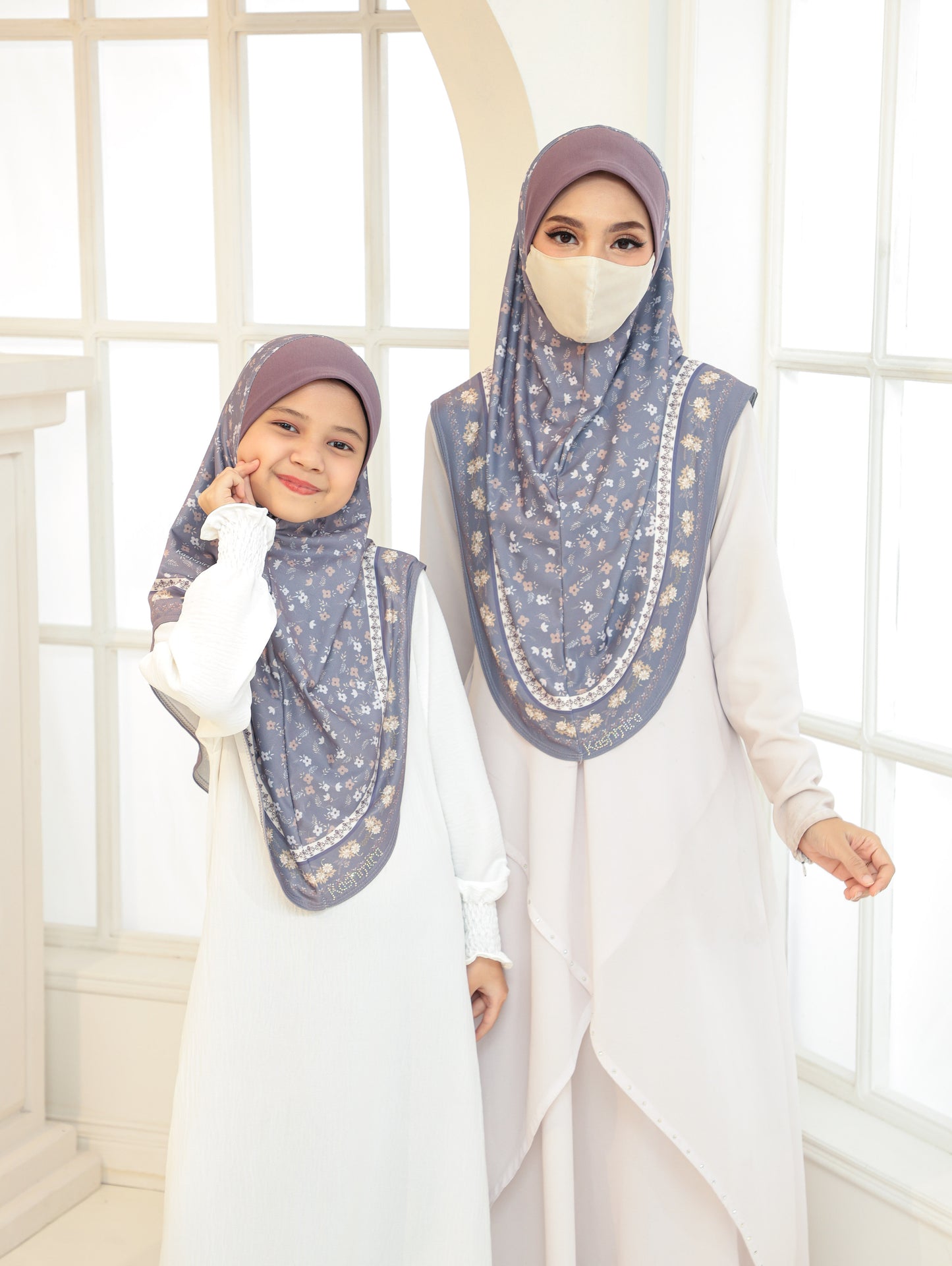 MOTHER and DAUTHER Digital printed hijab 2705