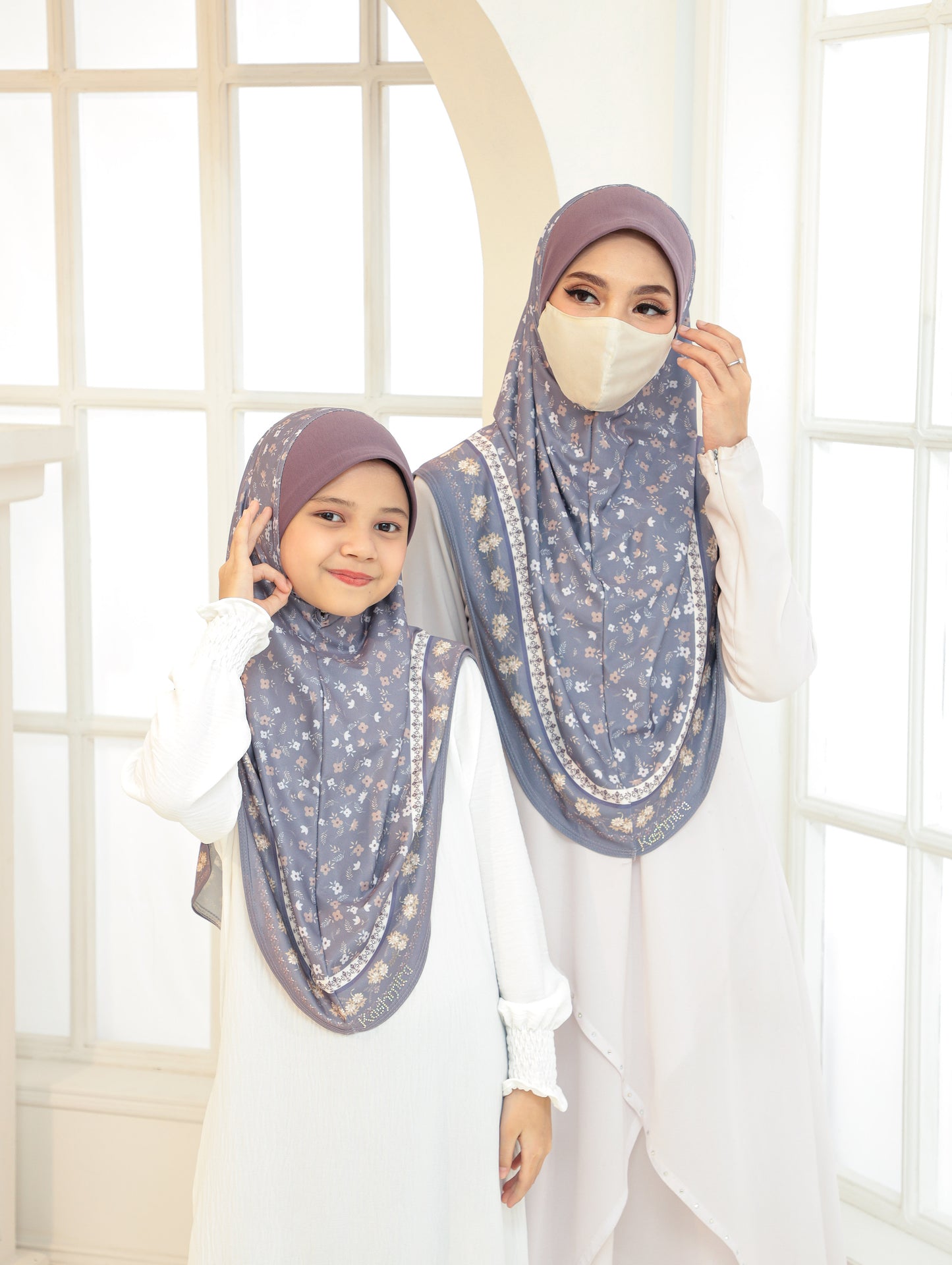 MOTHER and DAUTHER Digital printed hijab 2705