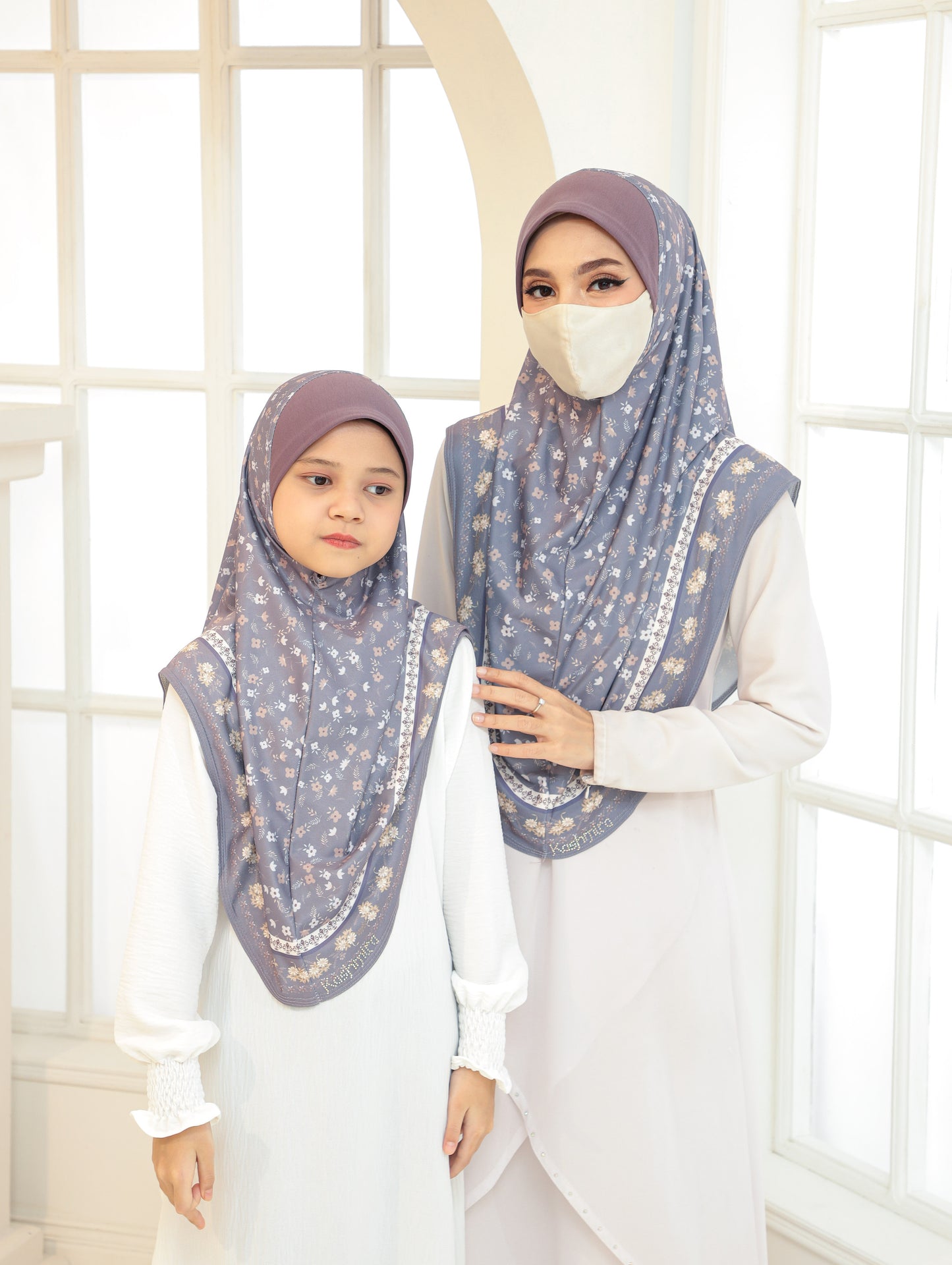MOTHER and DAUTHER Digital printed hijab 2705
