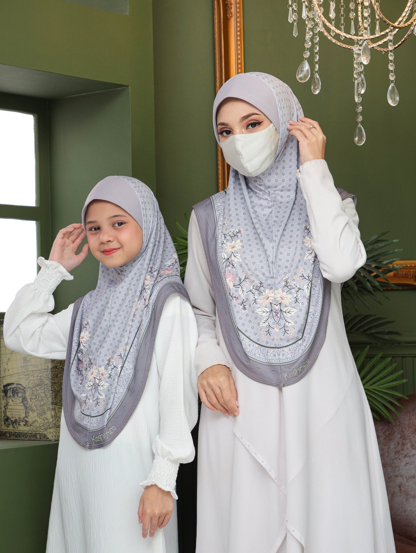 MOTHER and DAUTHER COMBO Digital printed hijab 2706
