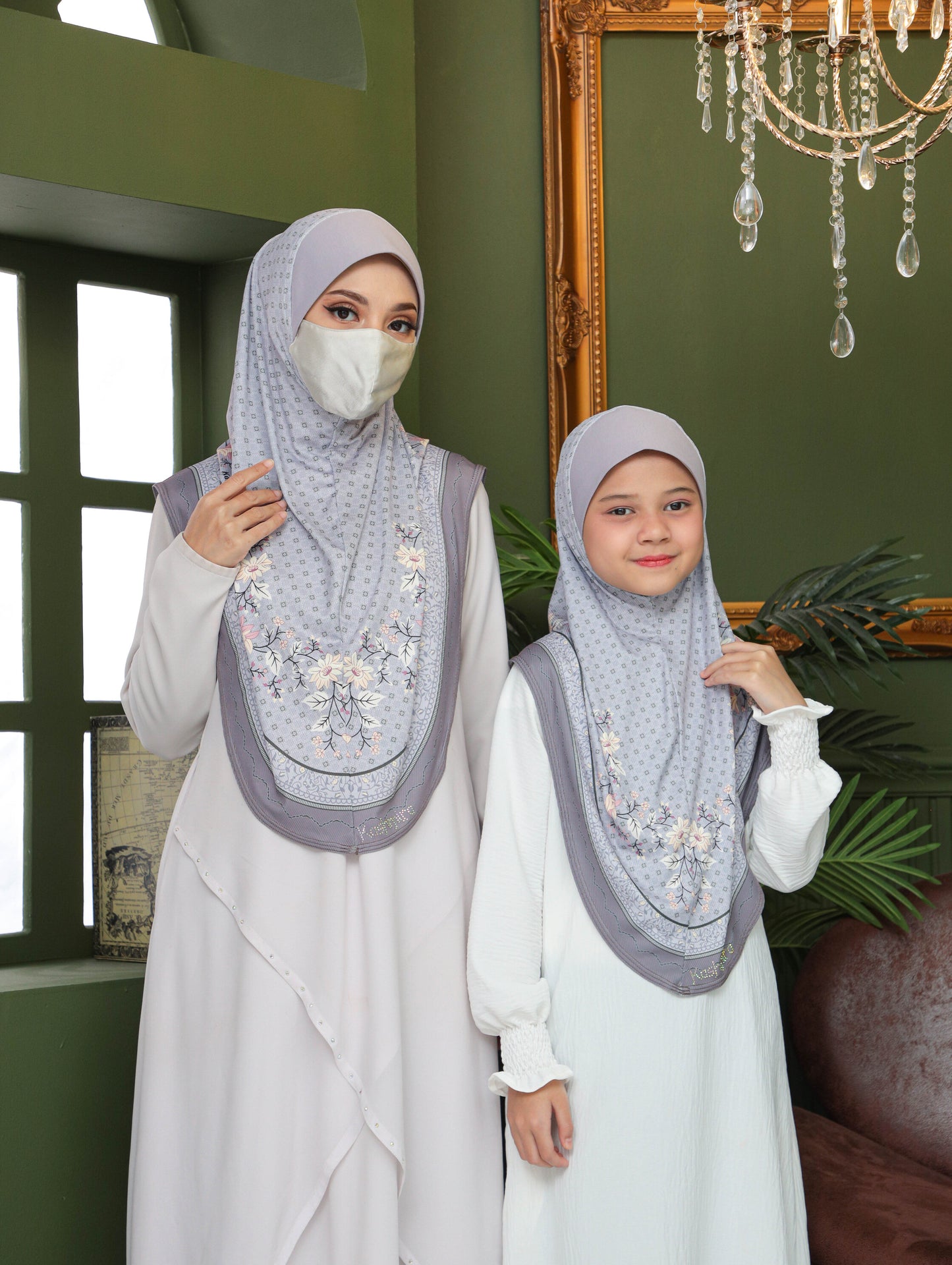 MOTHER and DAUTHER COMBO Digital printed hijab 2706