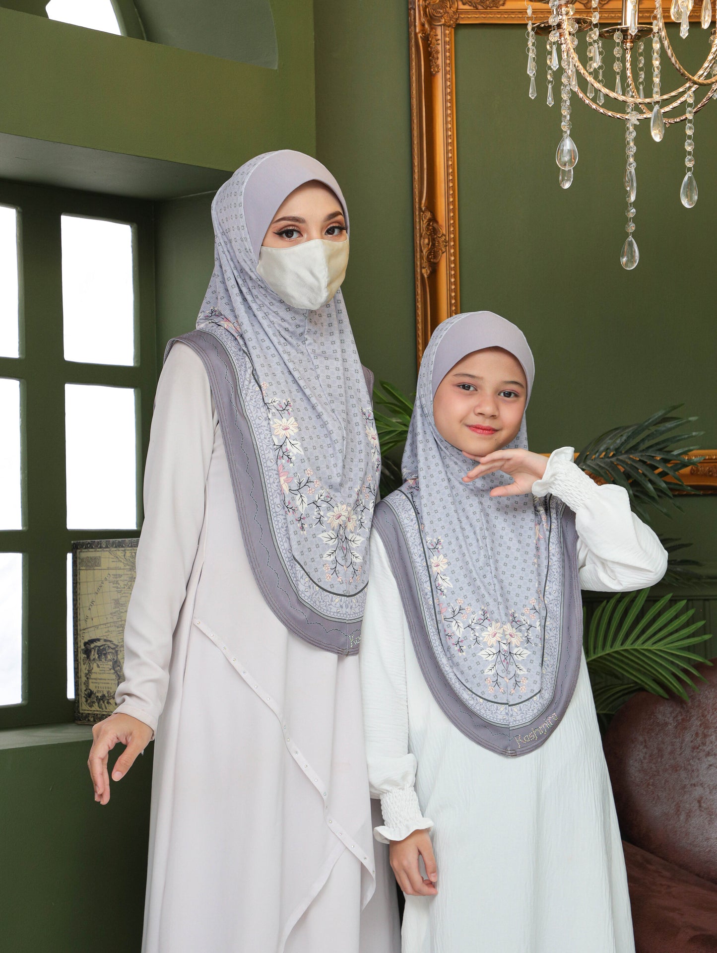 MOTHER and DAUTHER COMBO Digital printed hijab 2706