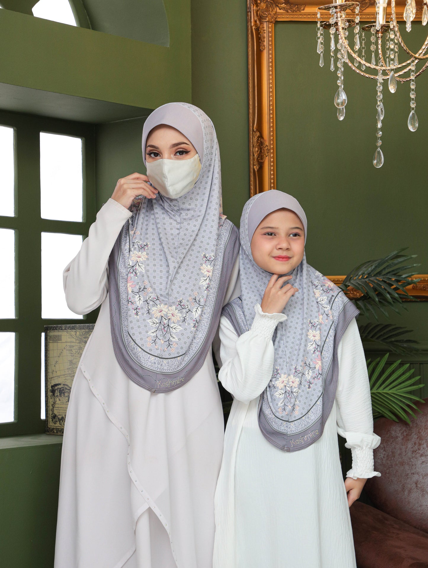 MOTHER and DAUTHER COMBO Digital printed hijab 2706