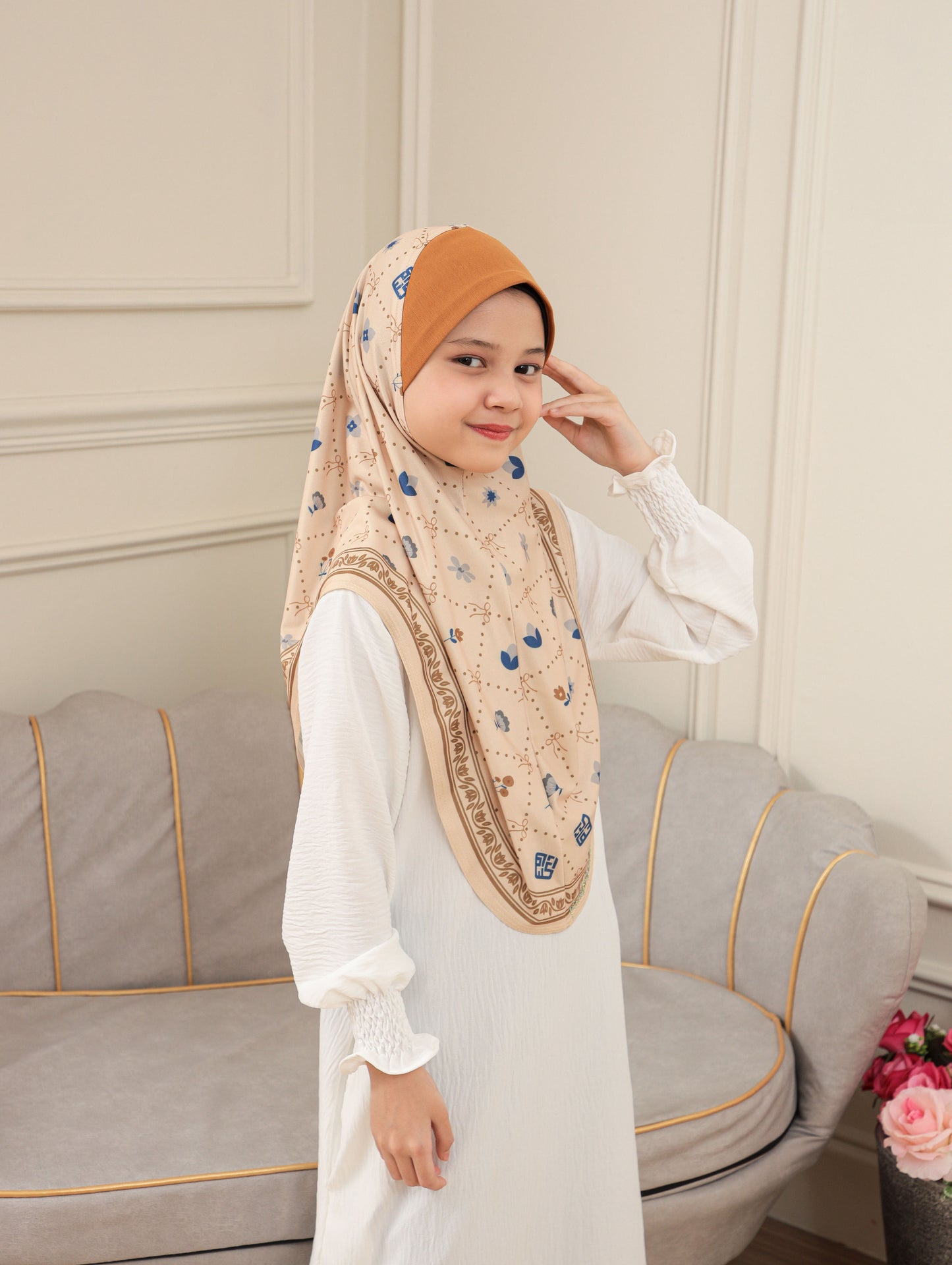 Digital printed hijab kids 2703