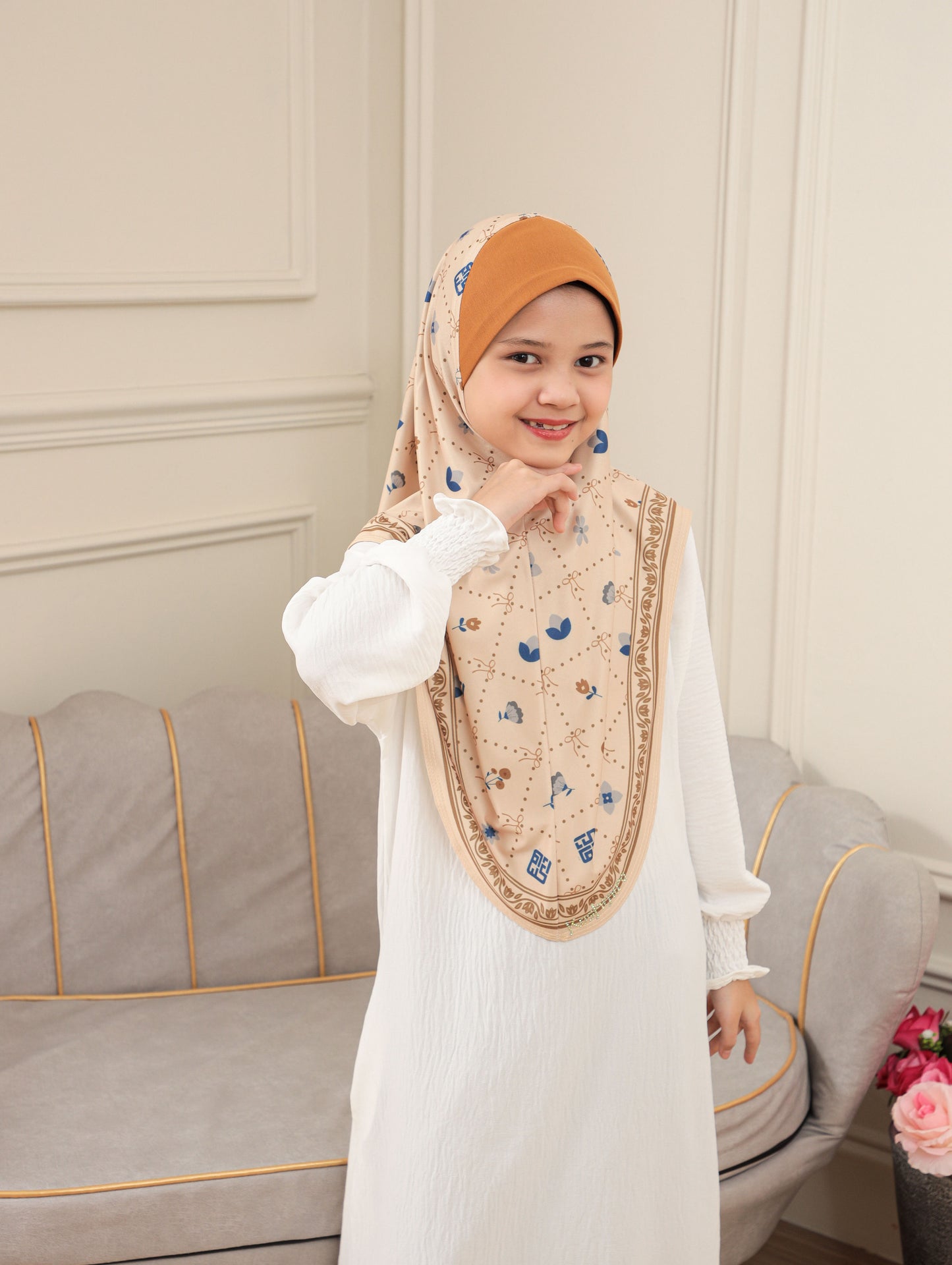 Digital printed hijab kids 2703