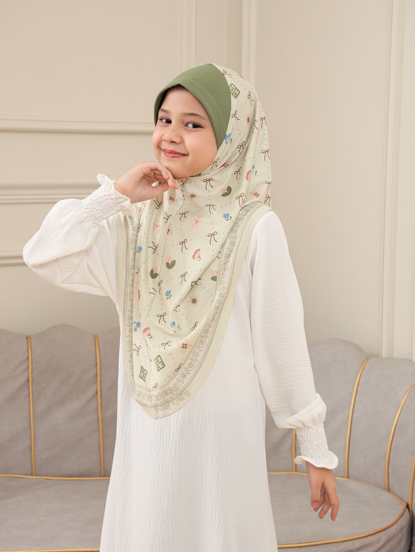Digital printed hijab kids 2703