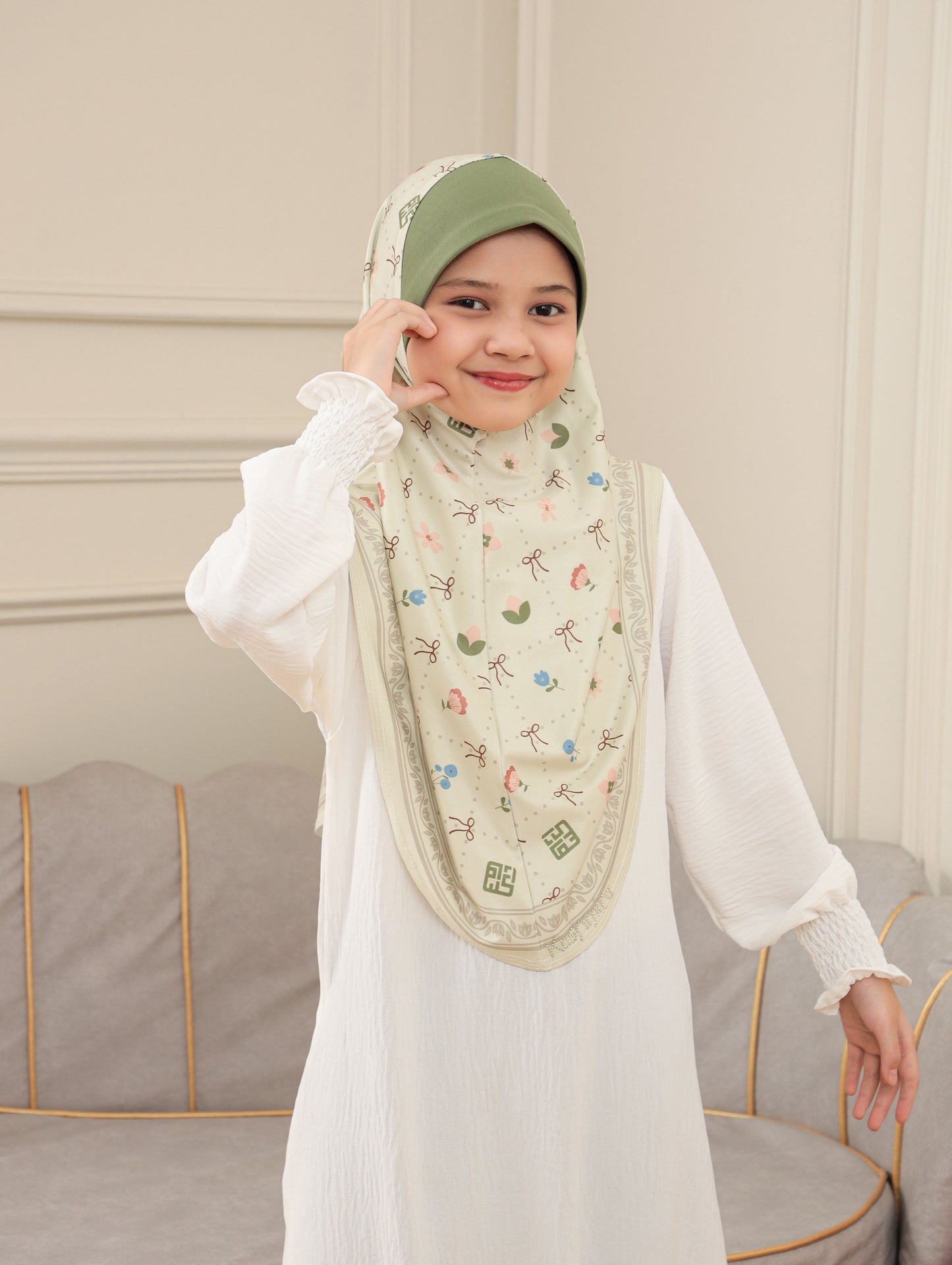 Digital printed hijab kids 2703