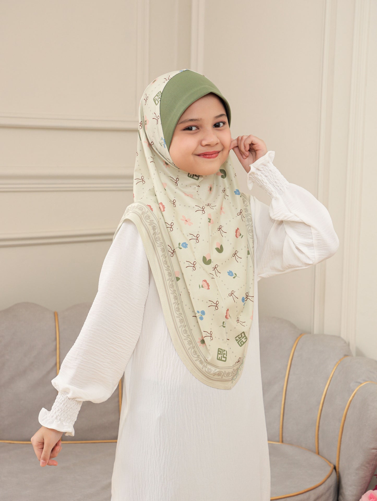 Digital printed hijab kids 2703