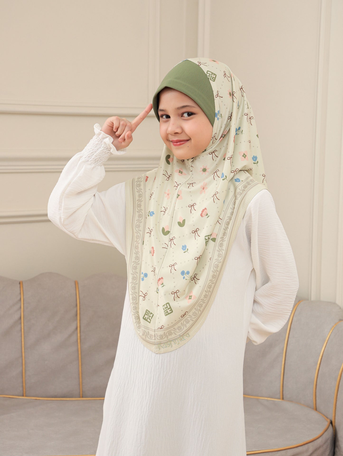 Digital printed hijab kids 2703