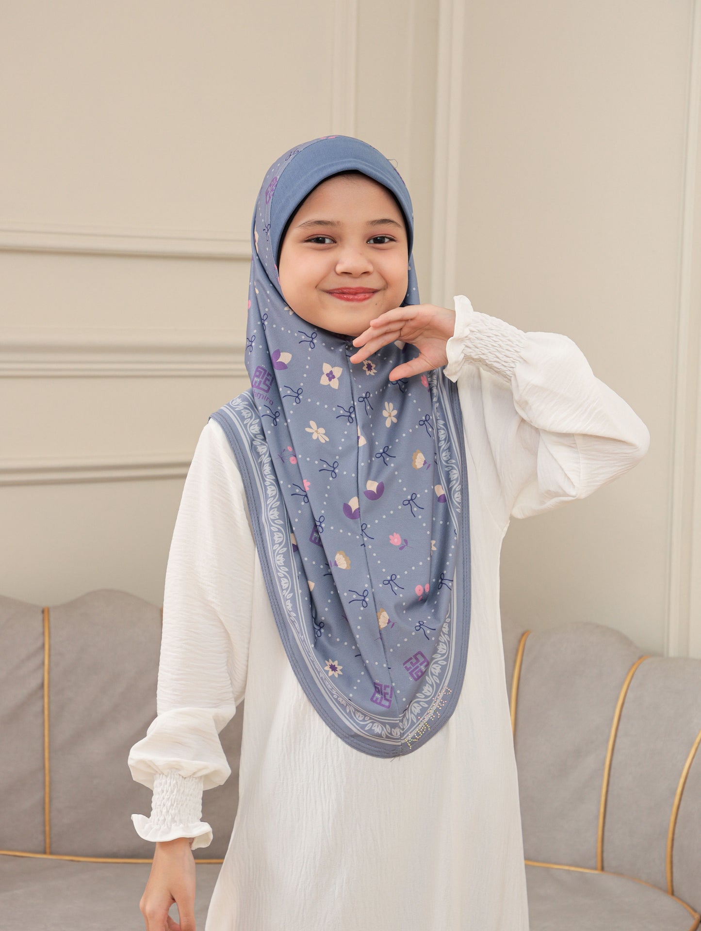 Digital printed hijab kids 2703