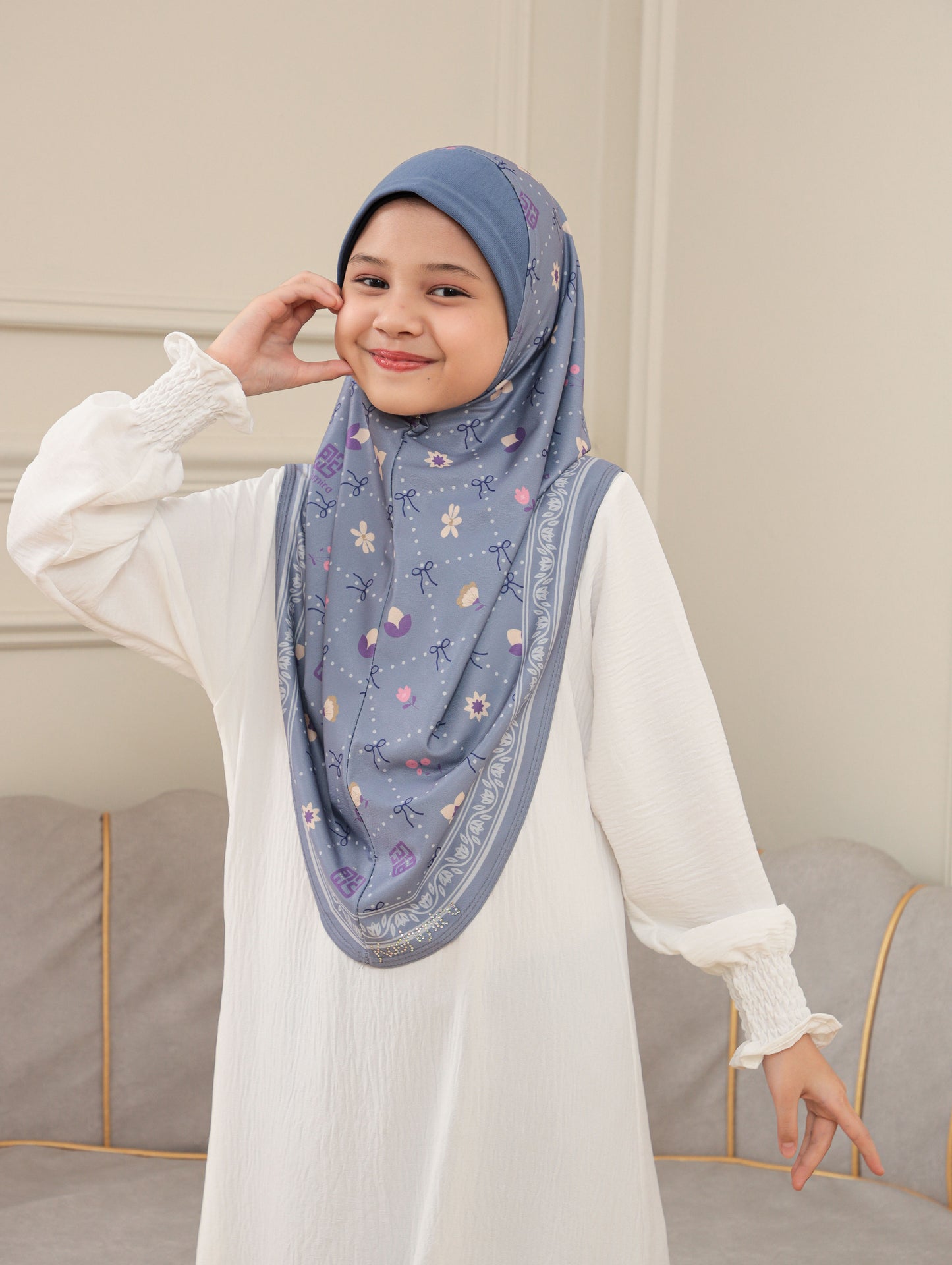 Digital printed hijab kids 2703