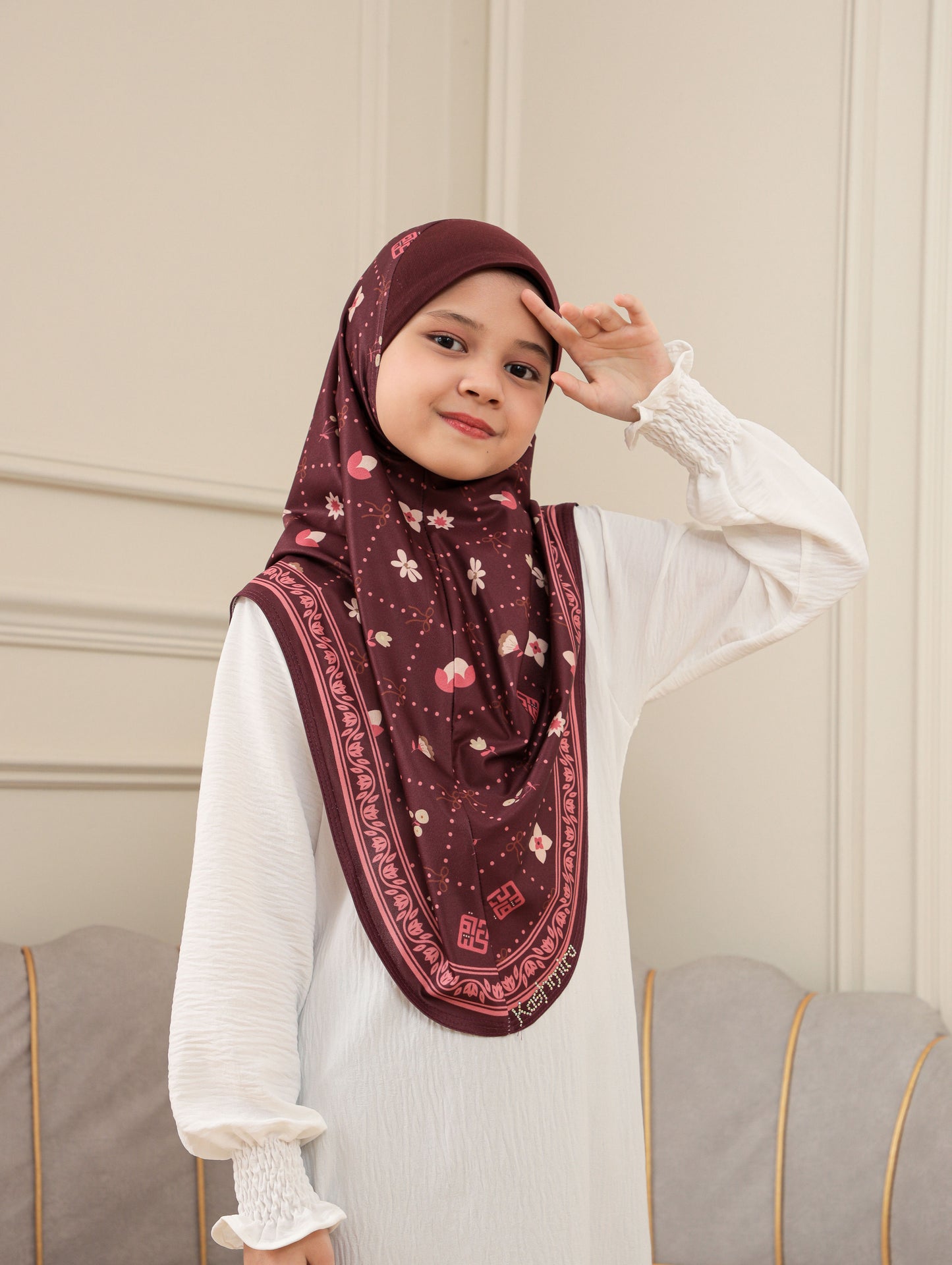 Digital printed hijab kids 2703