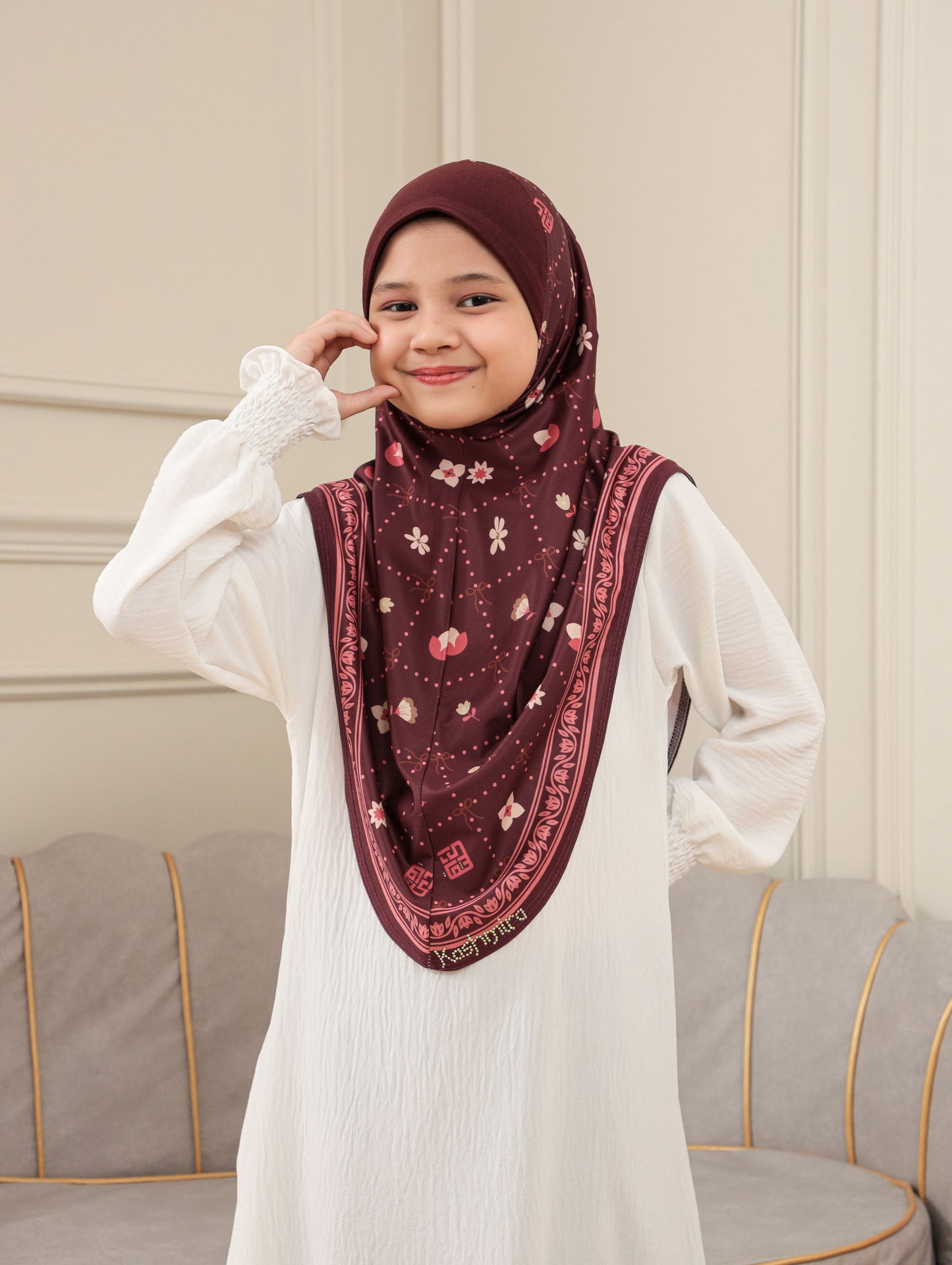 Digital printed hijab kids 2703
