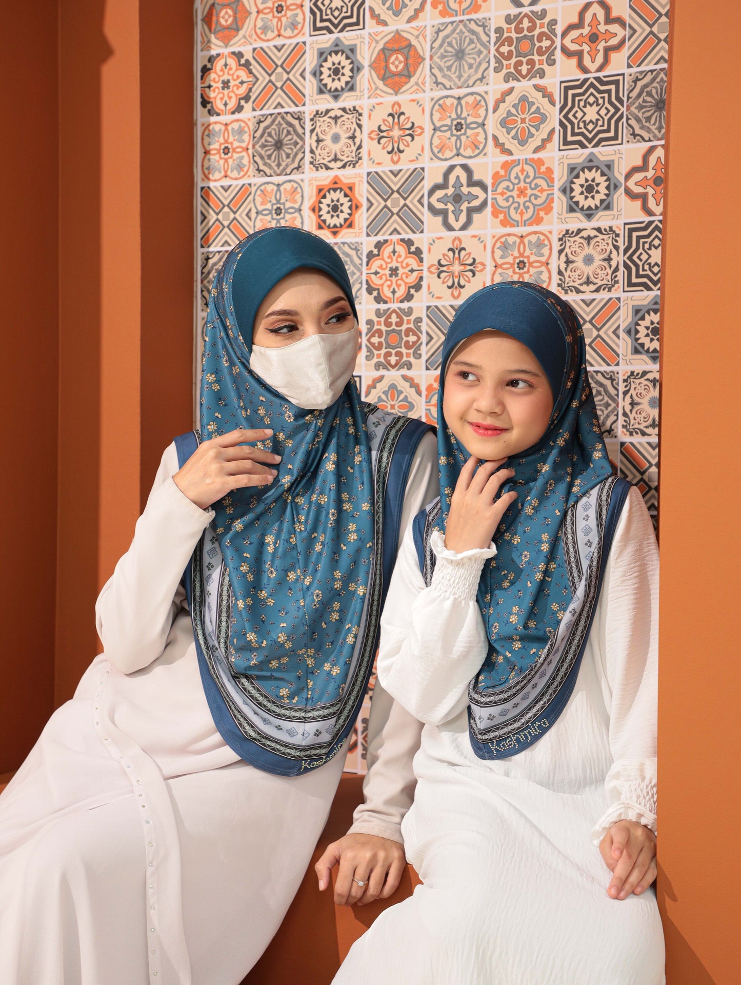MOTHER and DAUTHER Digital printed hijab 2708