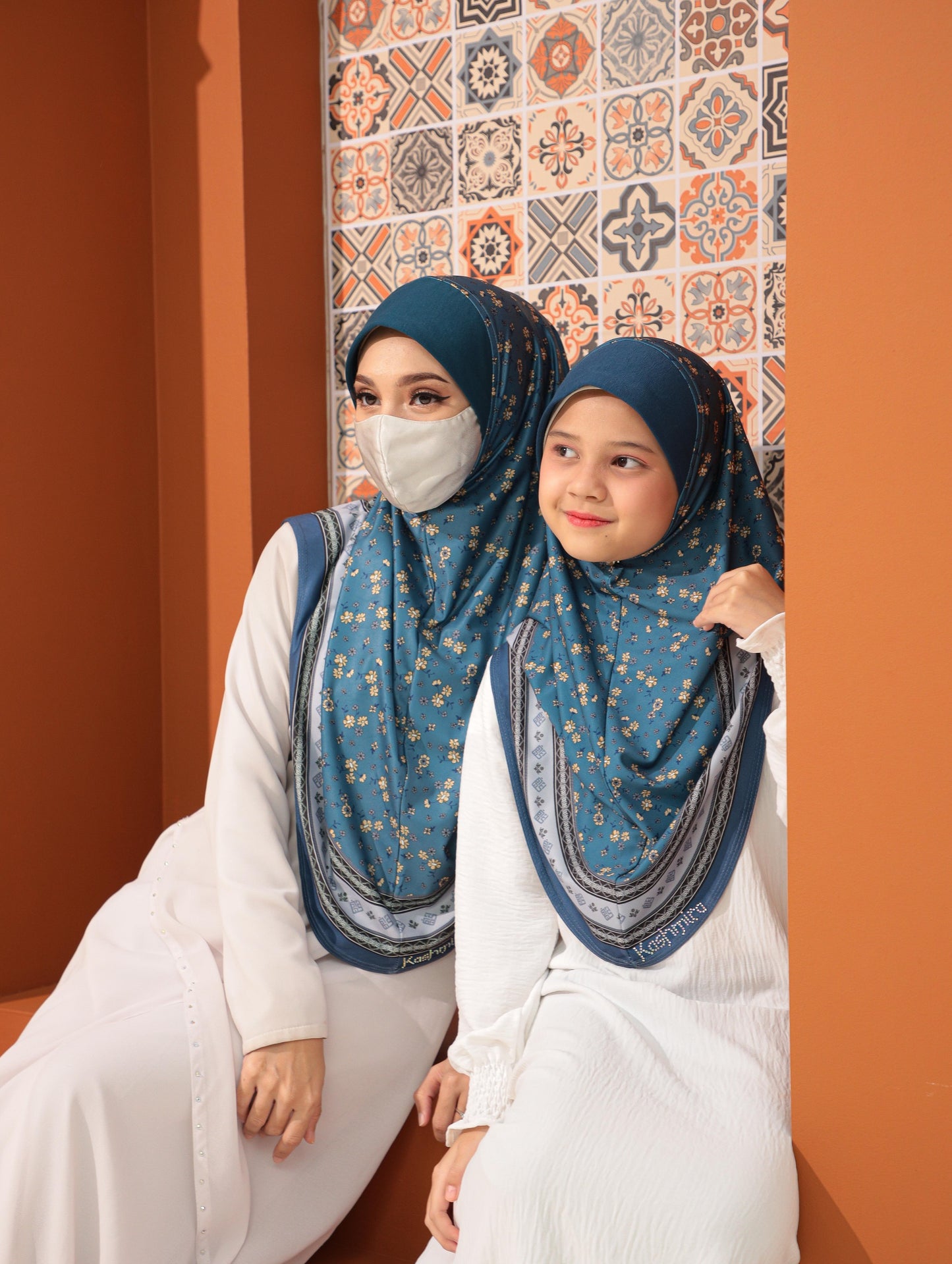 MOTHER and DAUTHER Digital printed hijab 2708