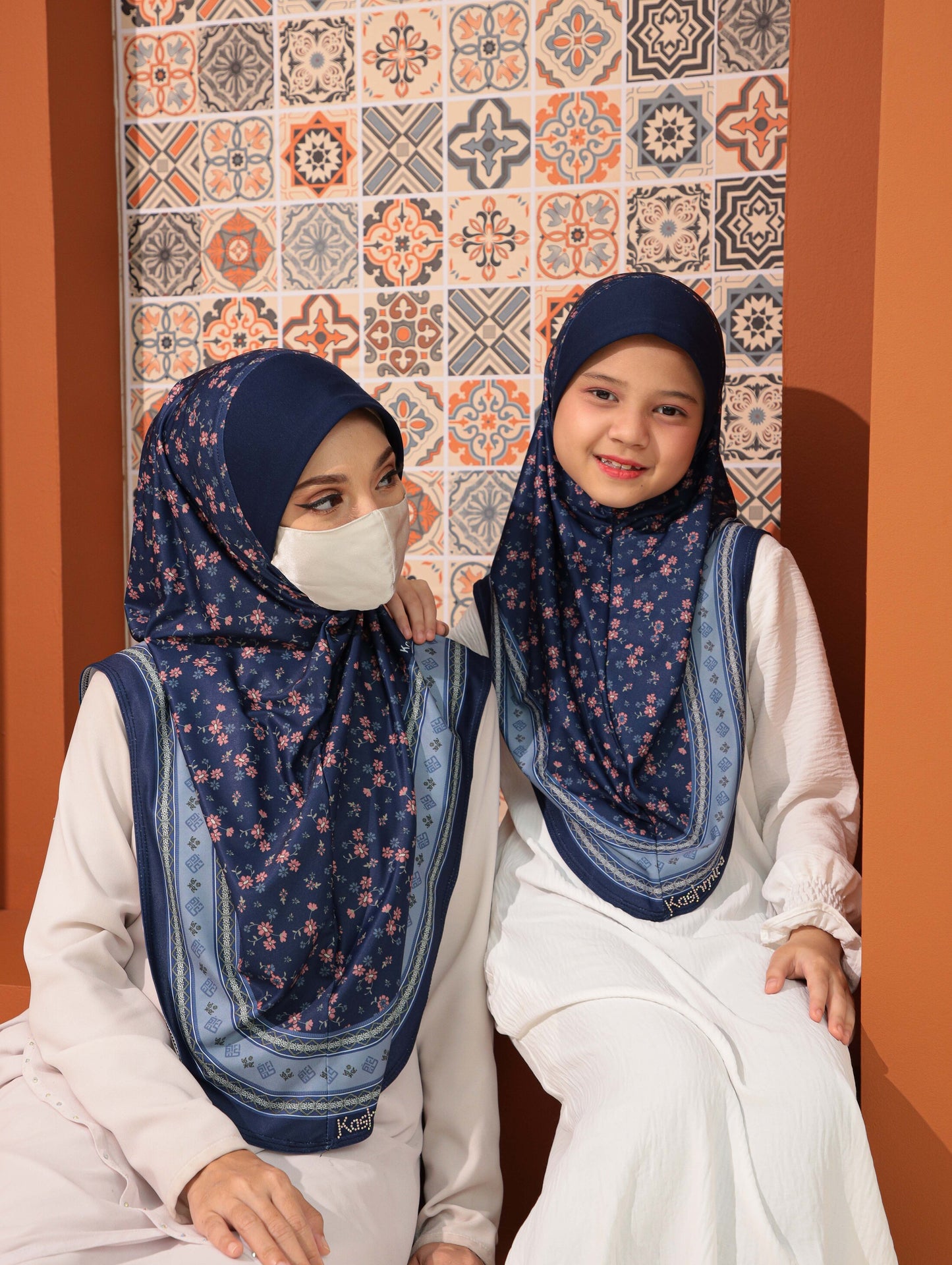MOTHER and DAUTHER Digital printed hijab 2708