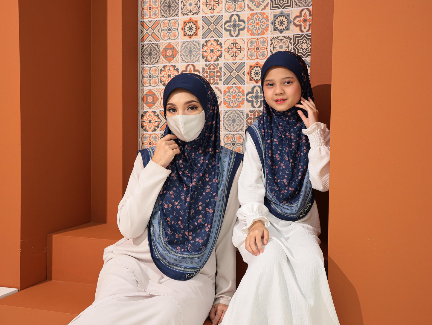 MOTHER and DAUTHER Digital printed hijab 2708