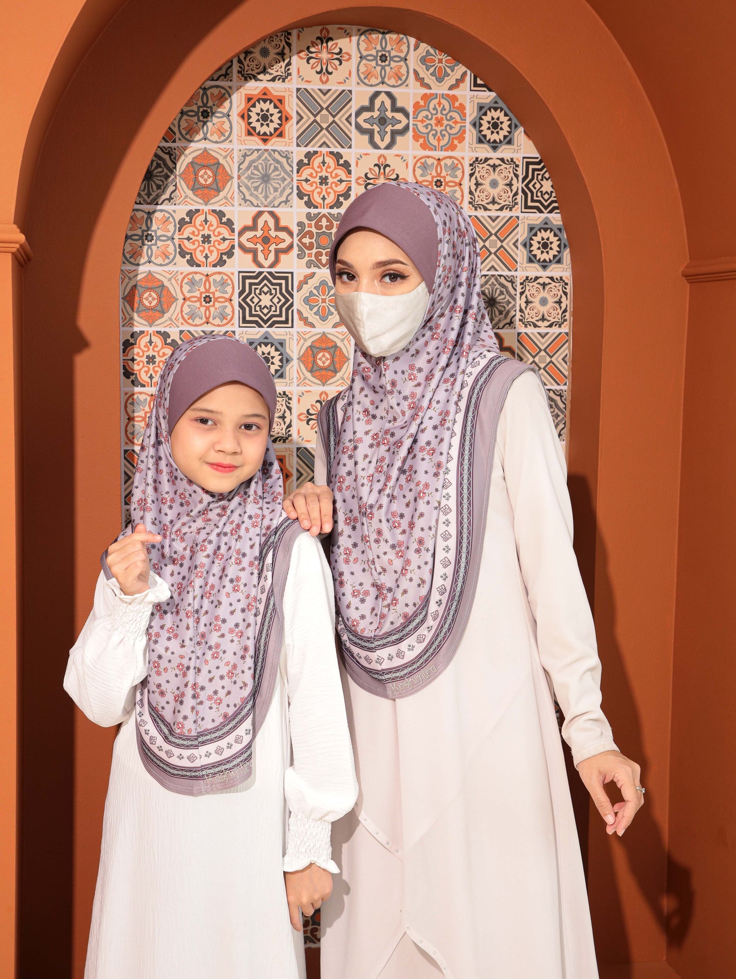 MOTHER and DAUTHER Digital printed hijab 2708