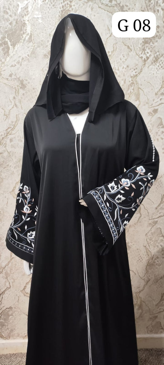 Elegant Black Abaya – Traditional and Modern Fusion G08