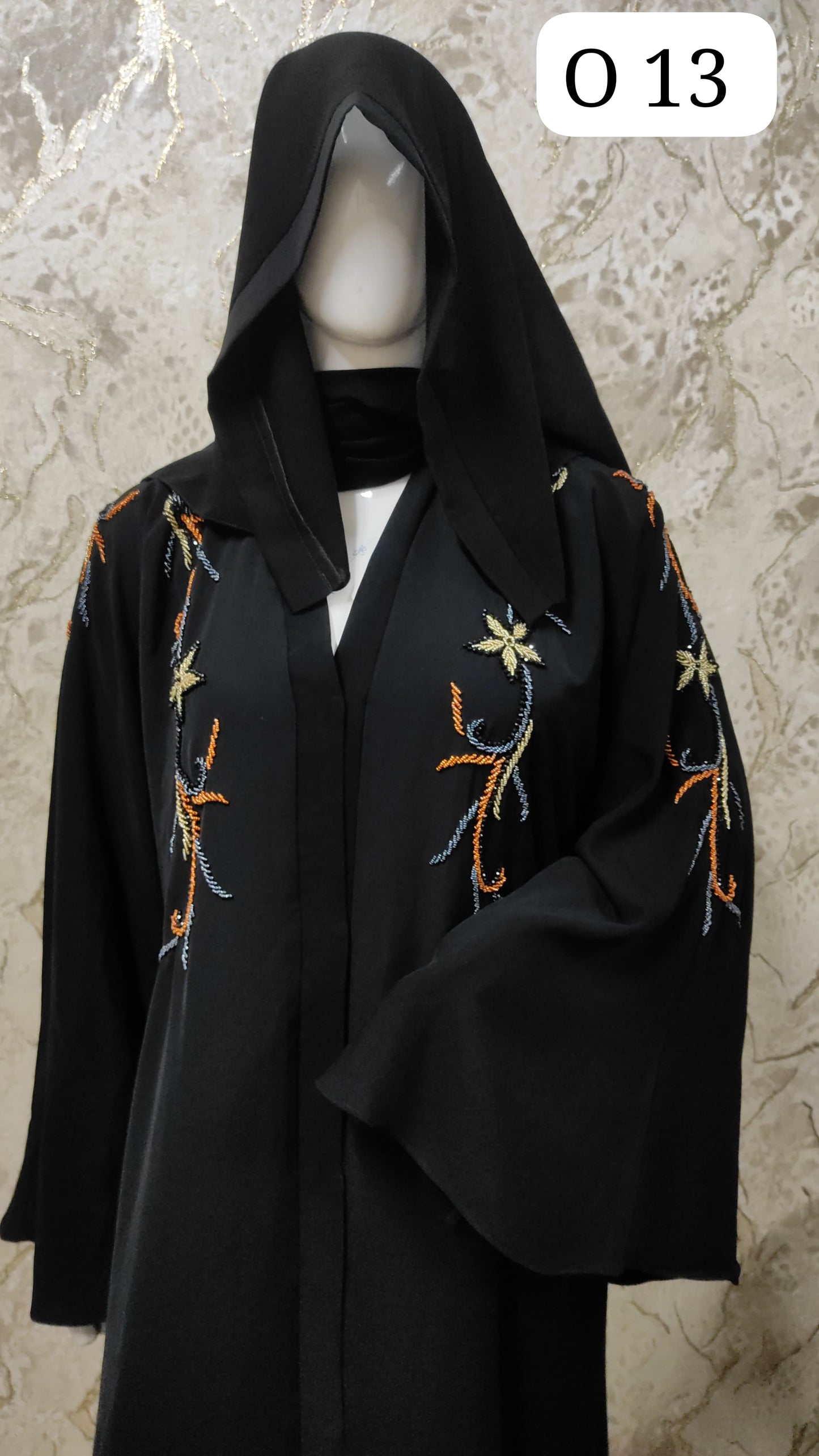 Elegant Black Abaya – Traditional and Modern Fusion O13