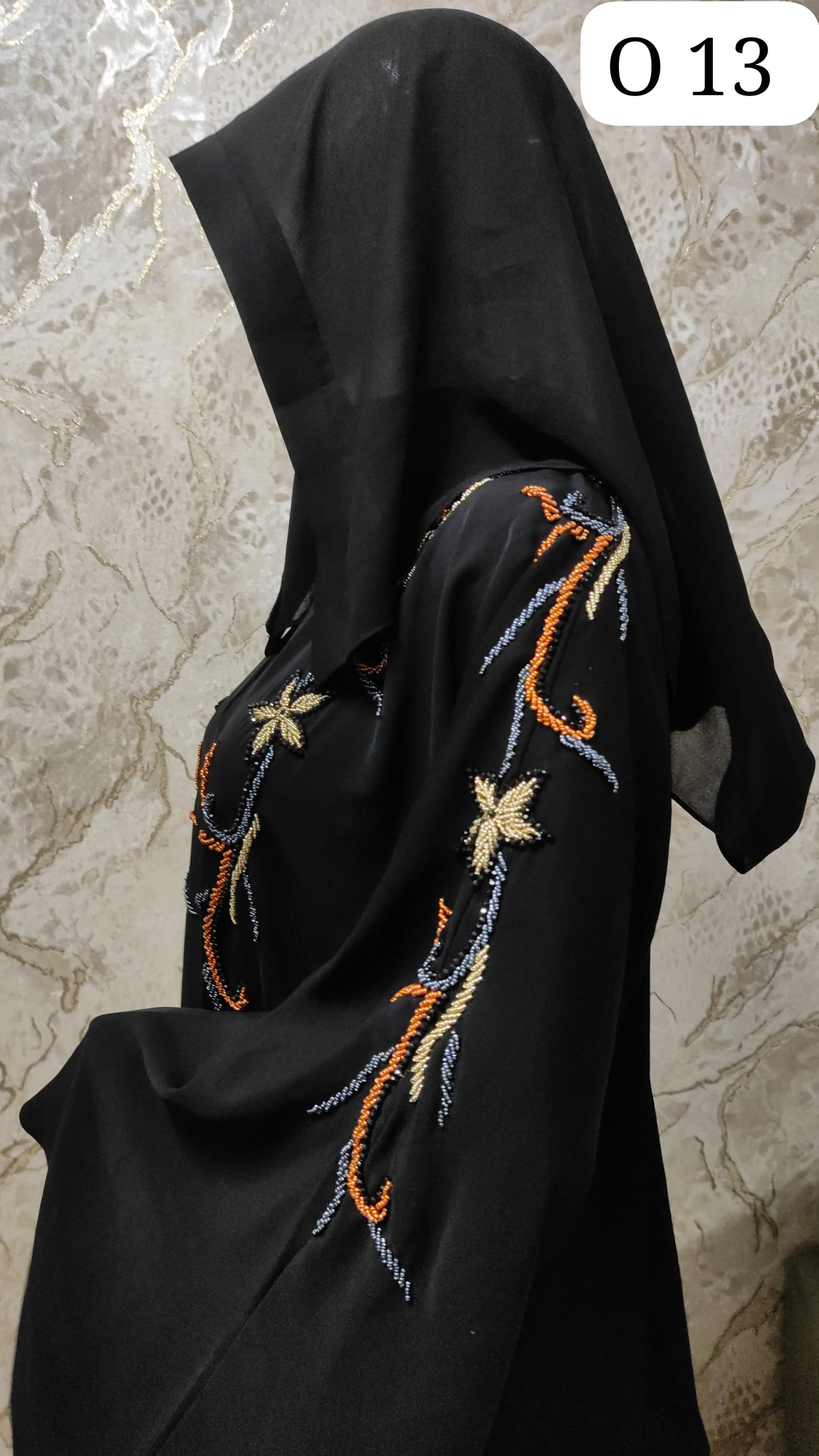 Elegant Black Abaya – Traditional and Modern Fusion O13