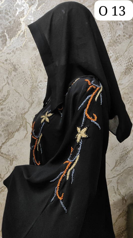 Elegant Black Abaya – Traditional and Modern Fusion O13