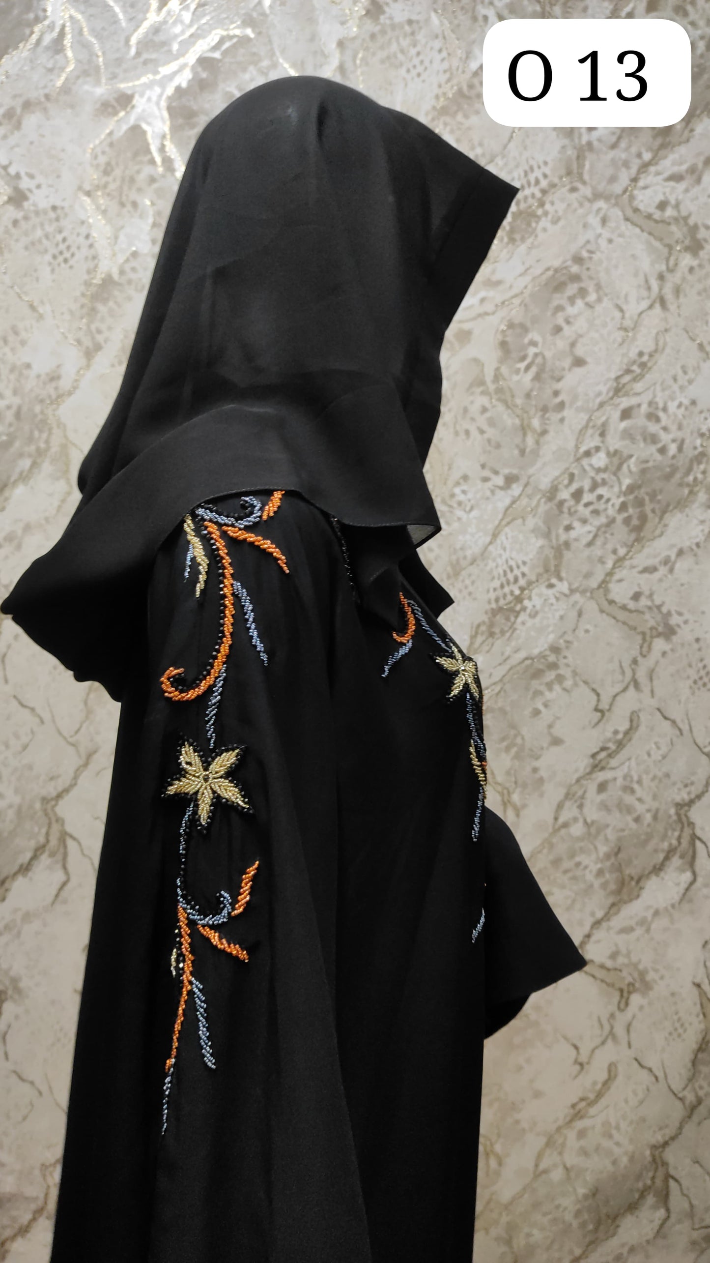 Elegant Black Abaya – Traditional and Modern Fusion O13