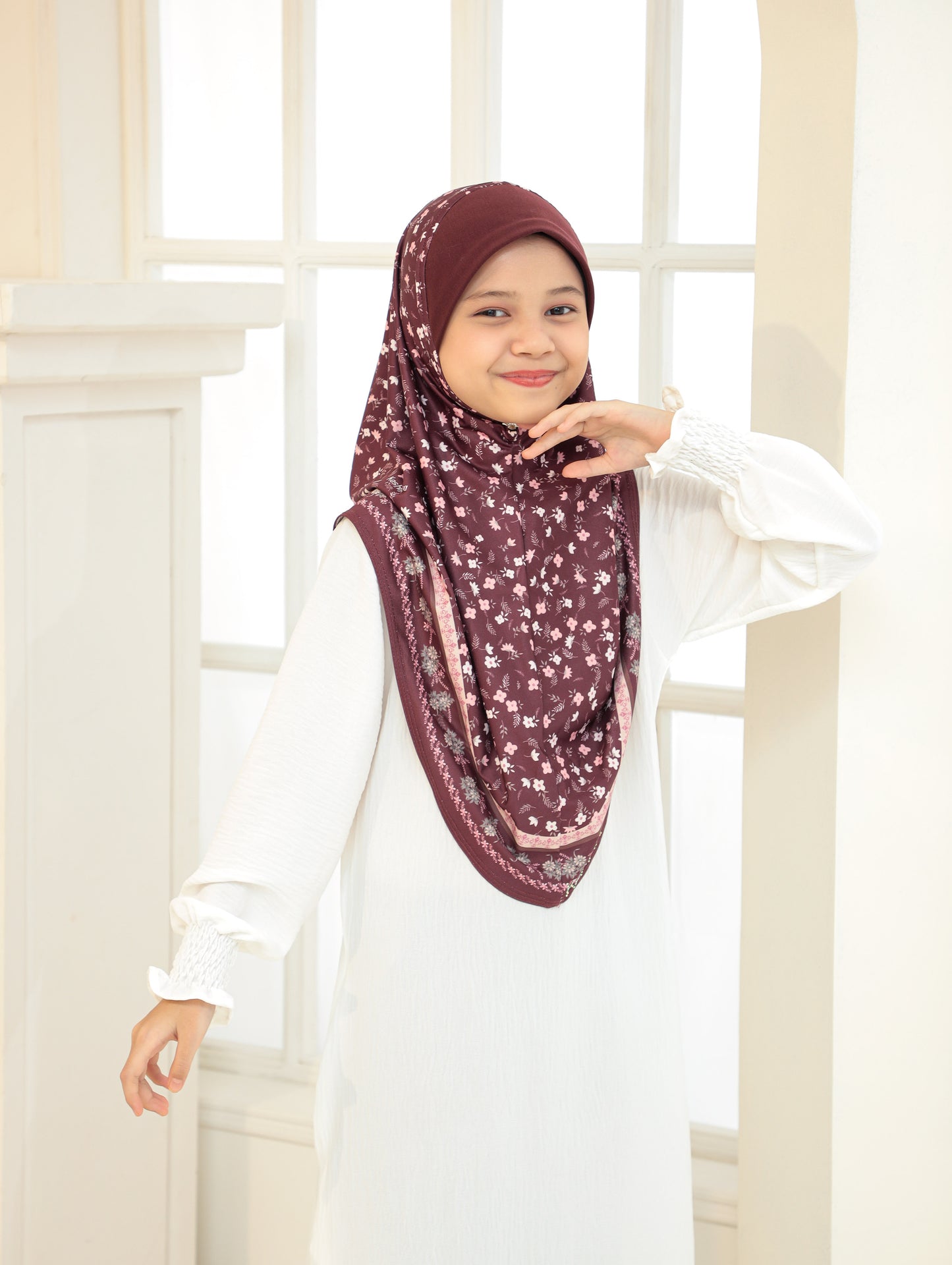 KIDS  Digital printed hijab 2705