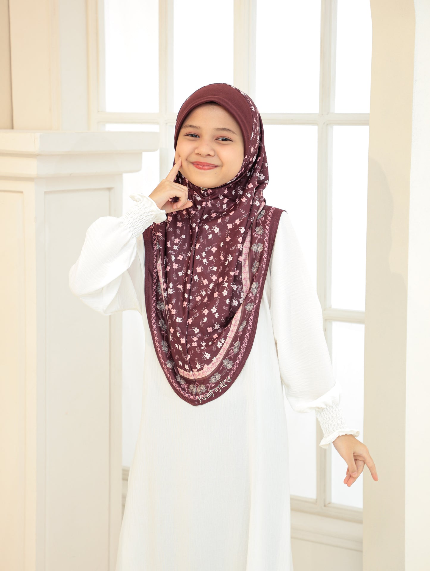KIDS  Digital printed hijab 2705