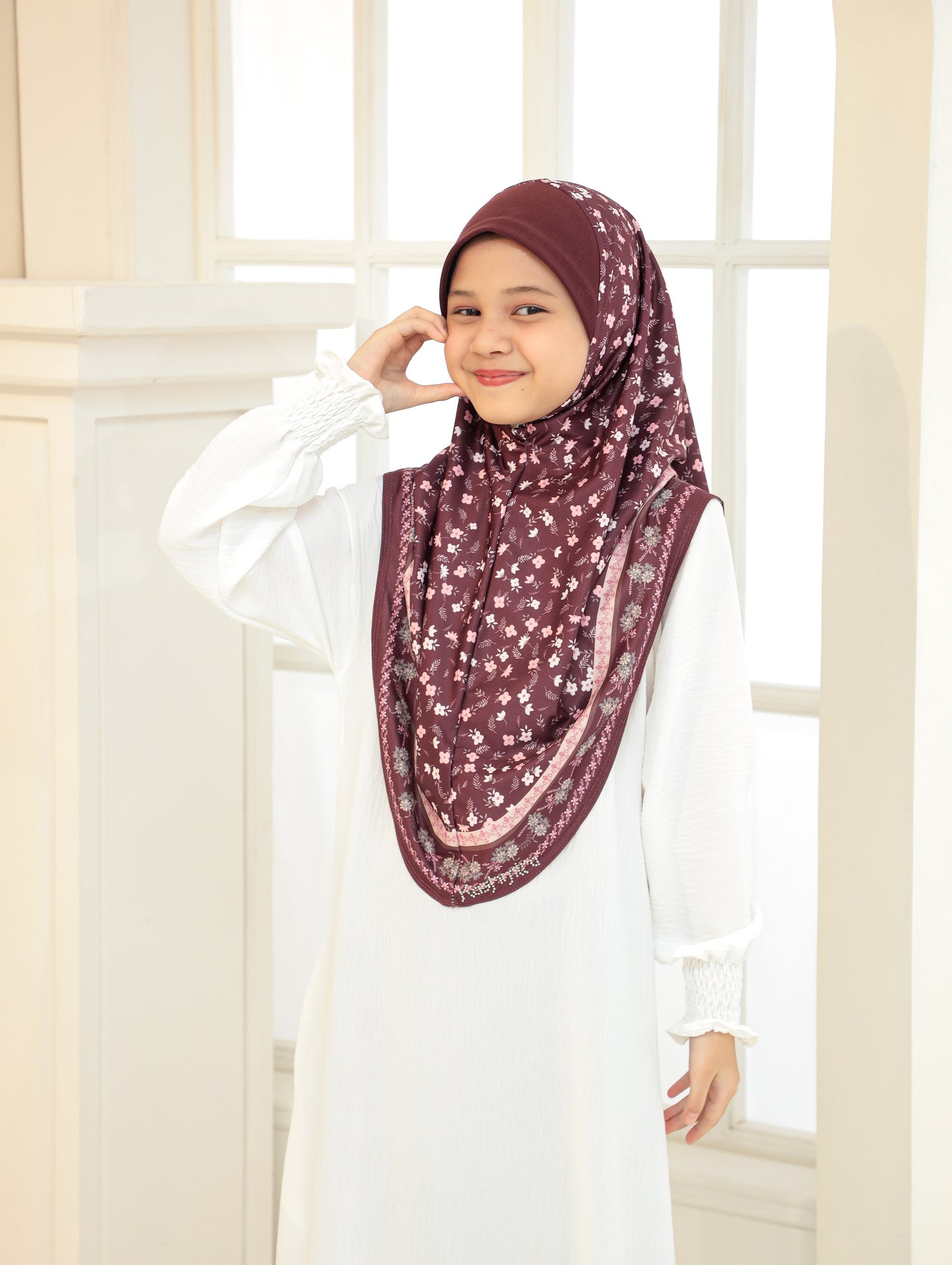 KIDS  Digital printed hijab 2705