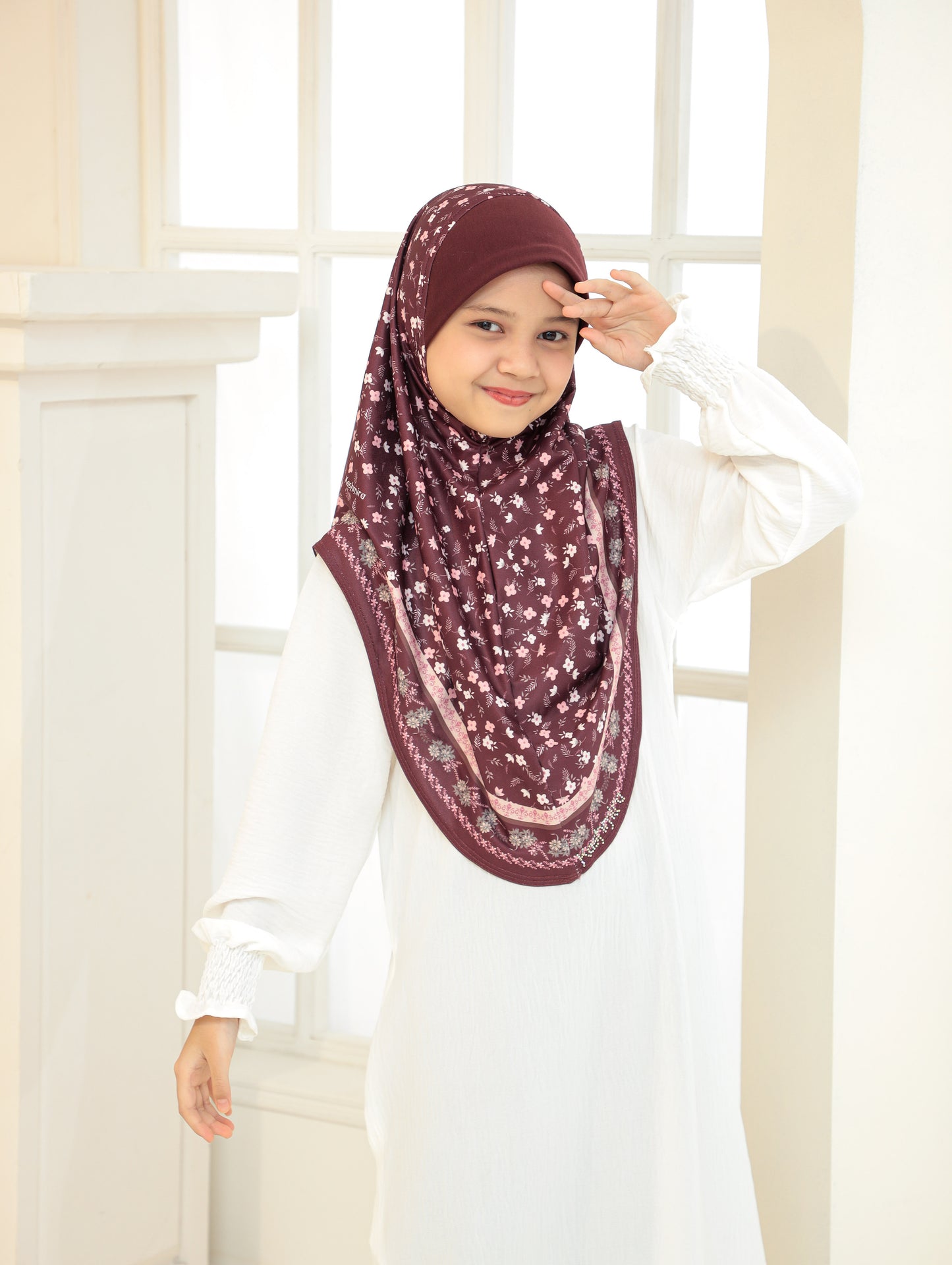 KIDS  Digital printed hijab 2705