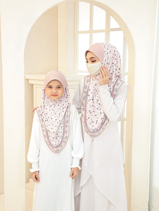 MOTHER  and DAUTHER GIRLS Digital printed hijab 2705