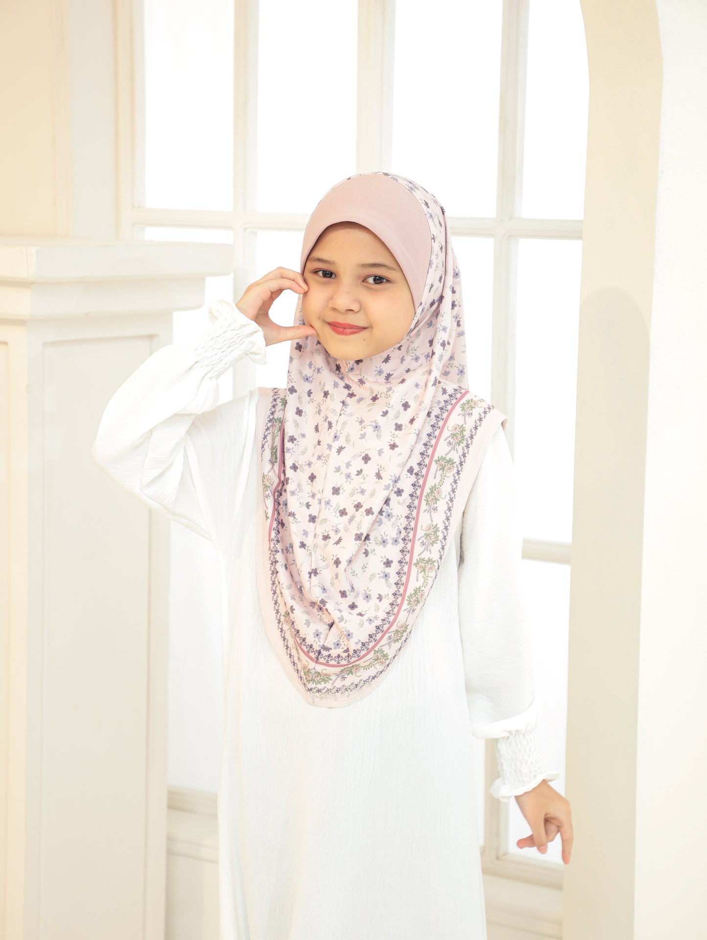 KIDS  Digital printed hijab 2705