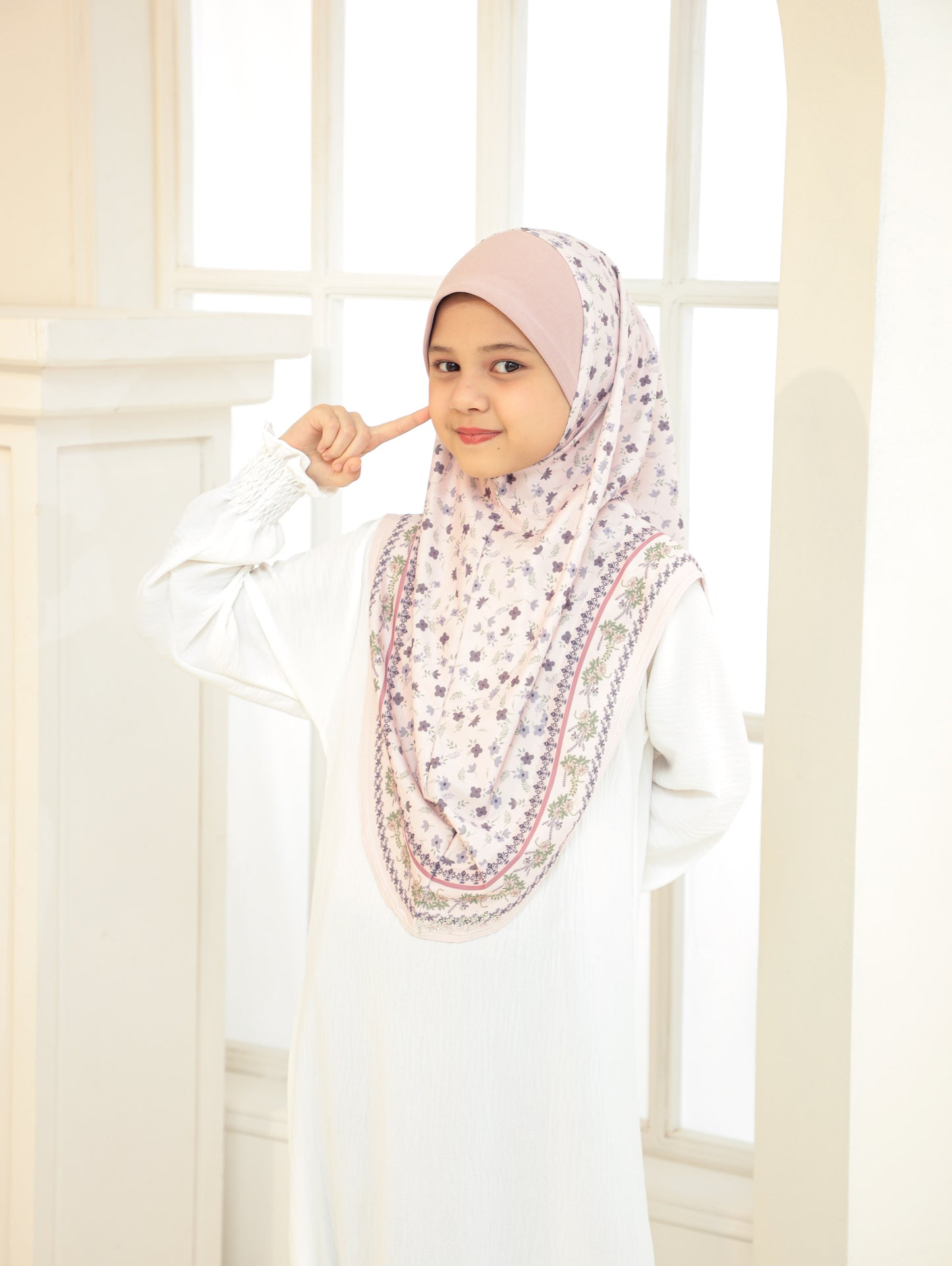 KIDS  Digital printed hijab 2705